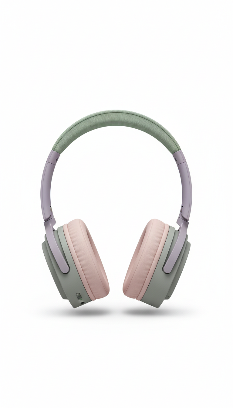 Wireless noise-canceling headphones with velvet ear cushions