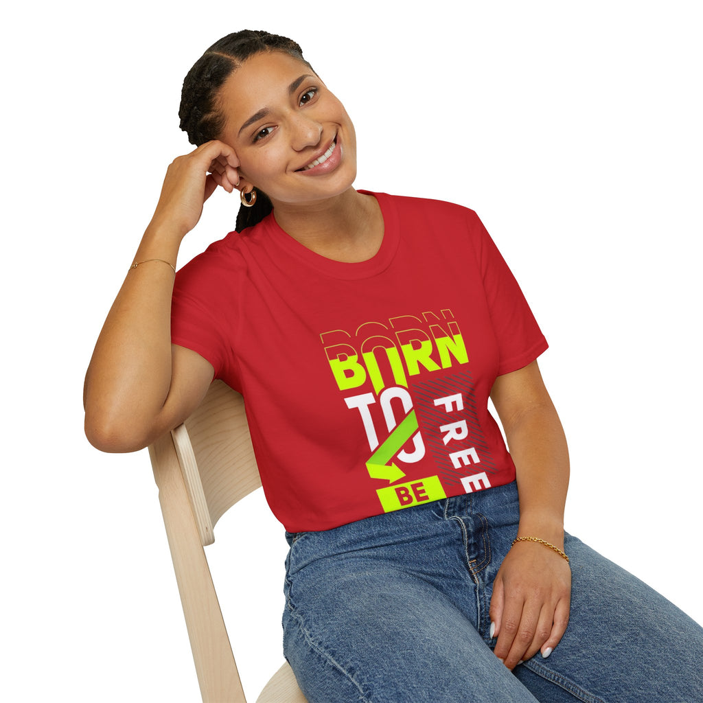 T-Shirt — Born To Be Free Neon Graphic Tee