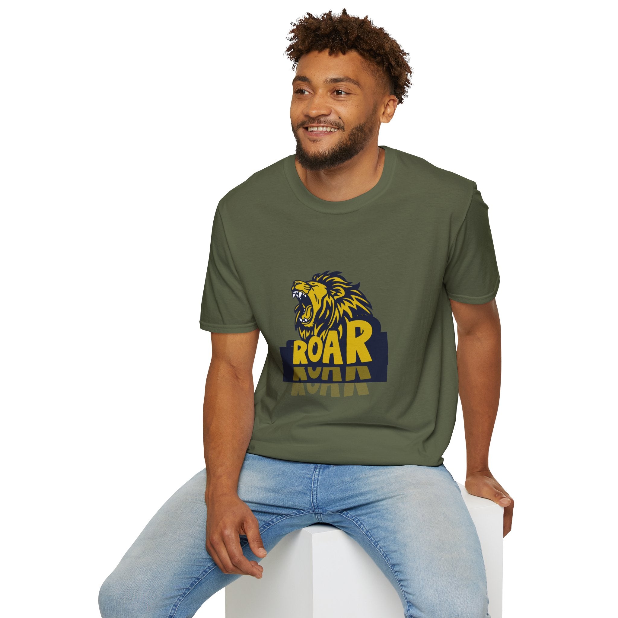 Roaring Lion T-Shirt — Bold Yellow & Navy Graphic Tee