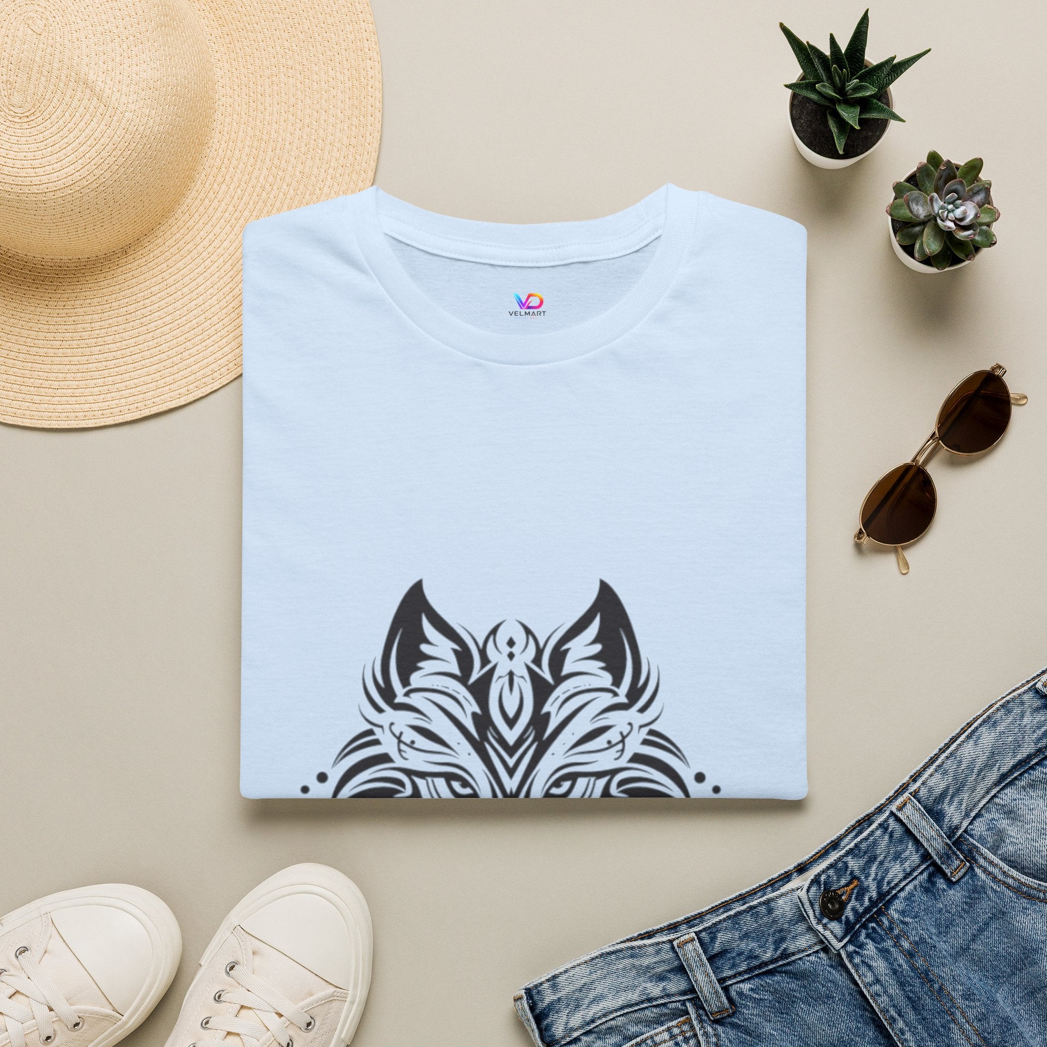 Wolf Mandala T-Shirt — Tribal Geometric Wolf Art Tee