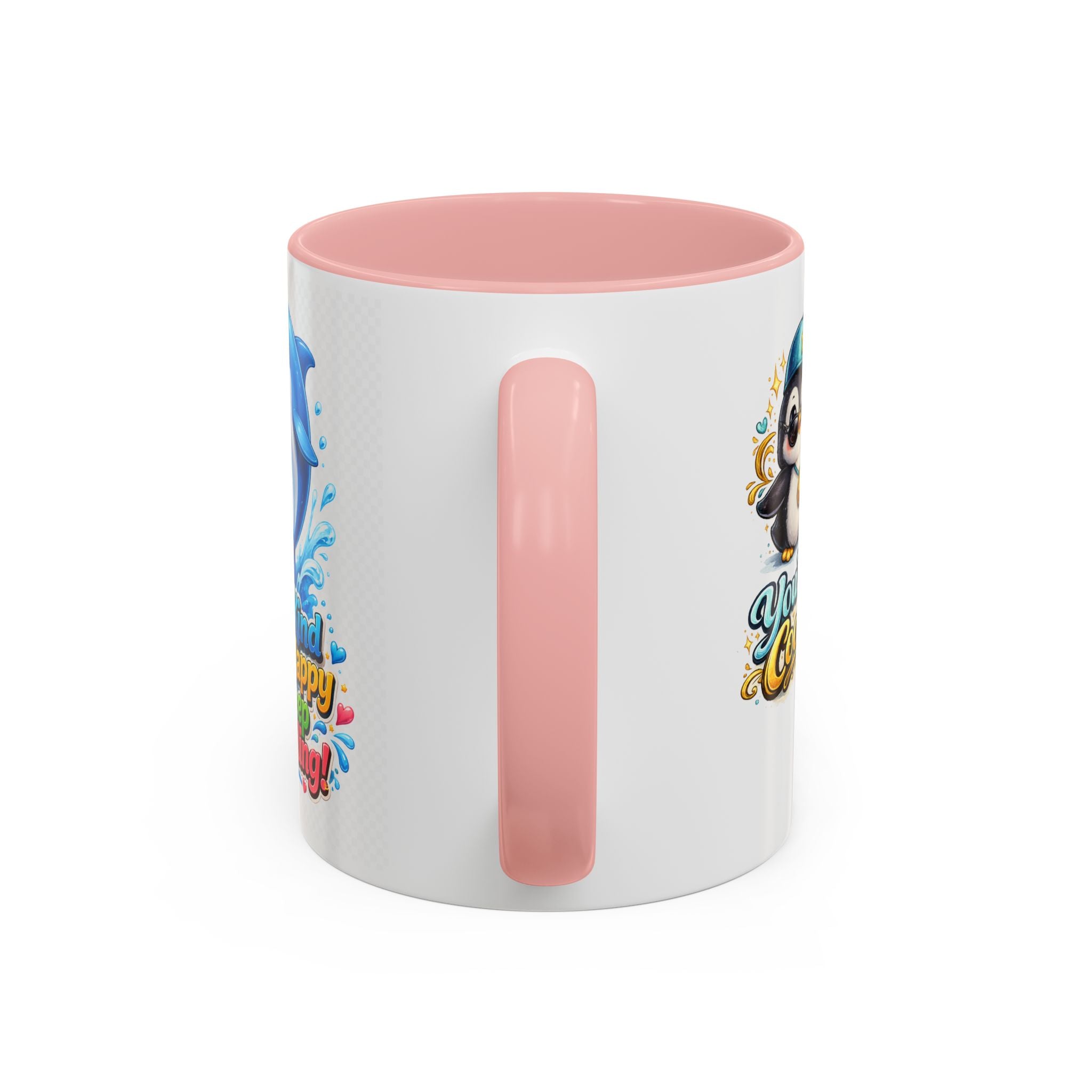 Be Kind Be Happy Keep Smiling Dolphin Accent Coffee Mug