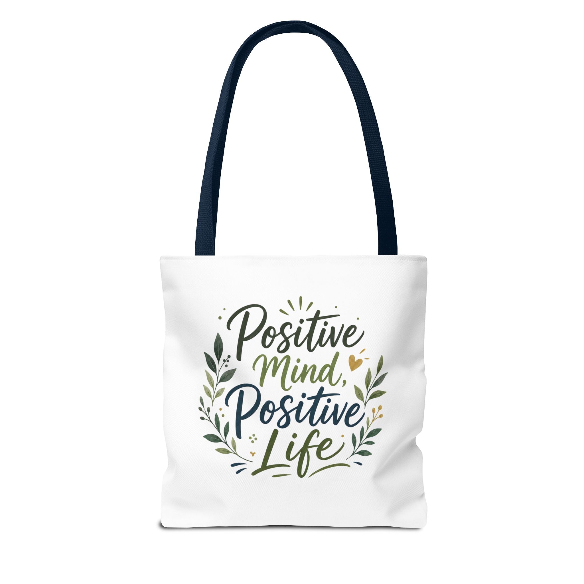 Positive Mind, Positive Life Tote Bag — Inspirational Floral Canvas Shopper