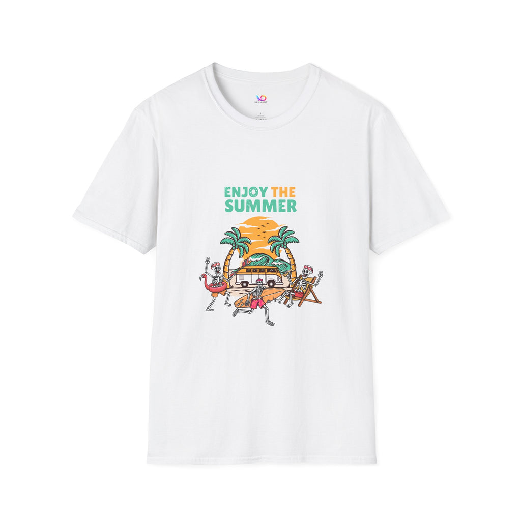 Summer Beach T-Shirt — "Enjoy The Summer" Palm Tree Surf Graphic