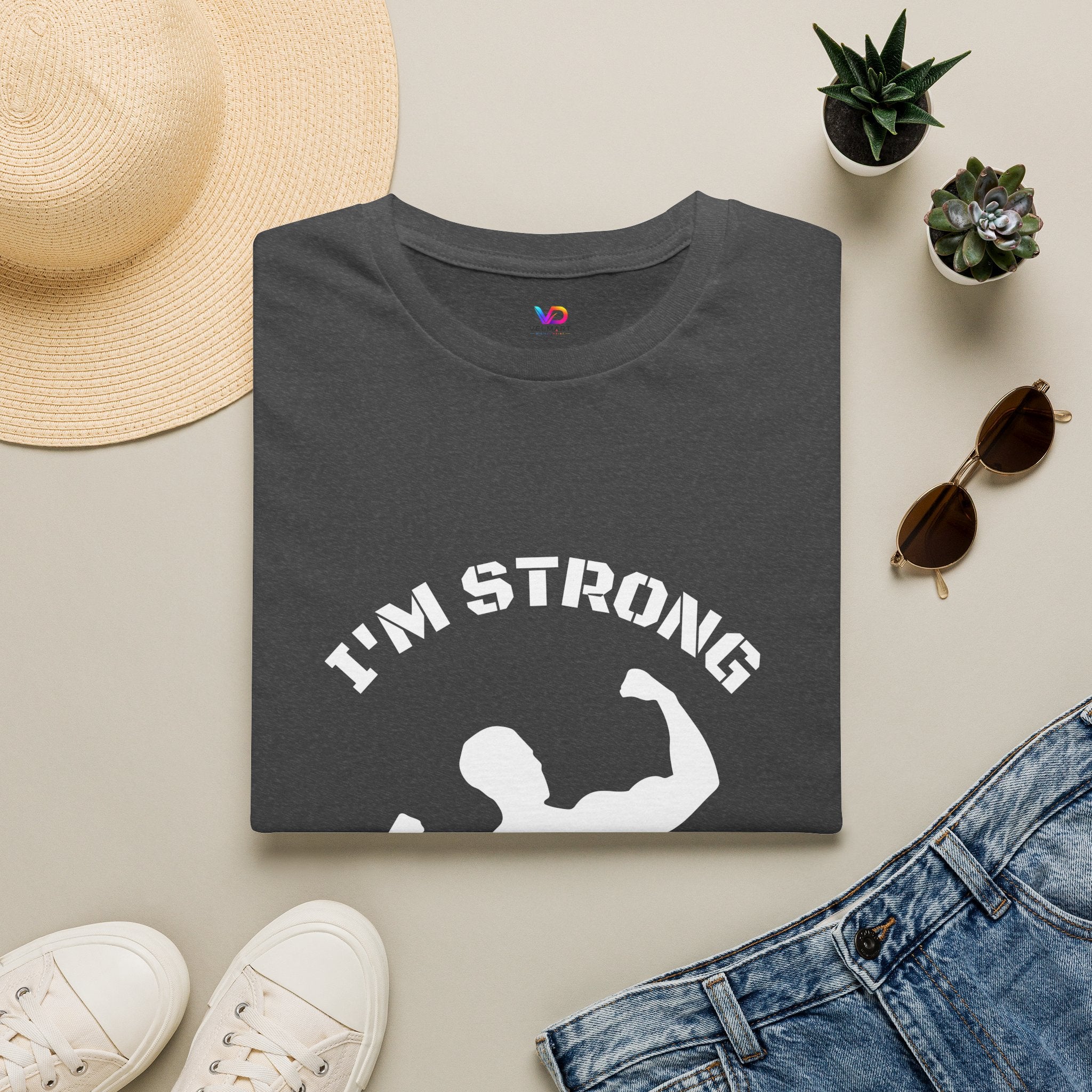 I'm Strong 'Born to Fight' T-Shirt — Motivational Fitness Muscle Tee