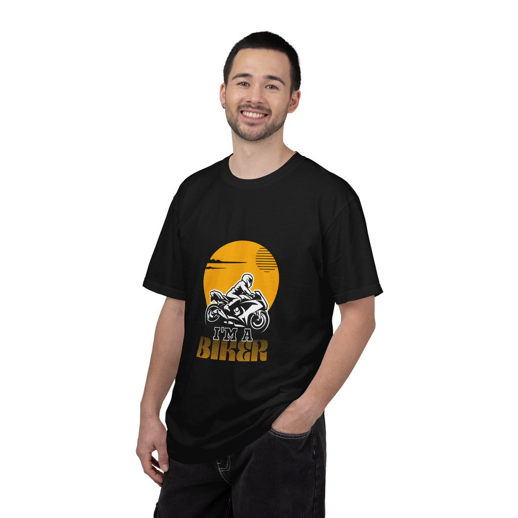 Motorcycle Rider T-Shirt — Retro Sunset Biker Graphic