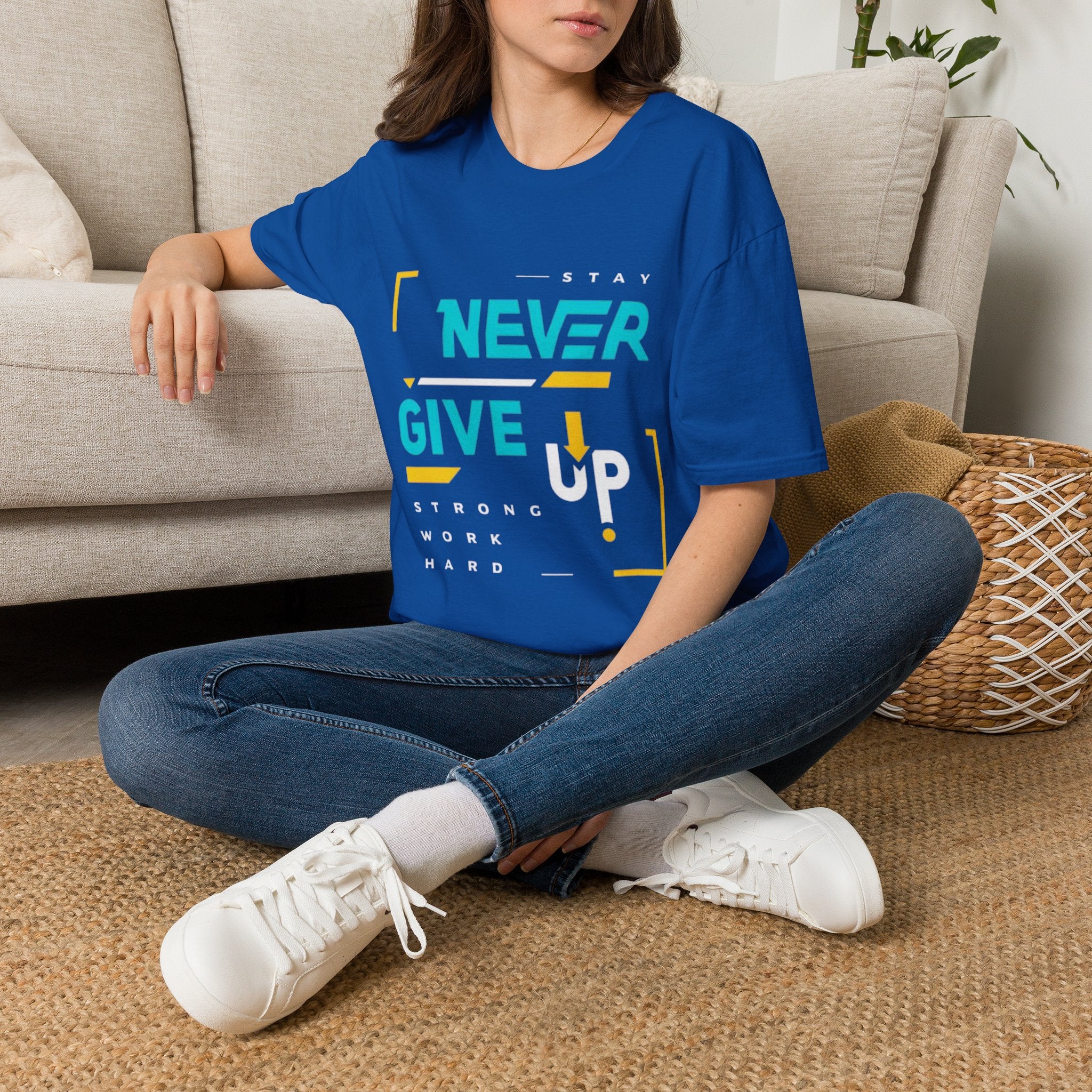 T-Shirt — Stay Never Give Up Motivational Graphic Tee