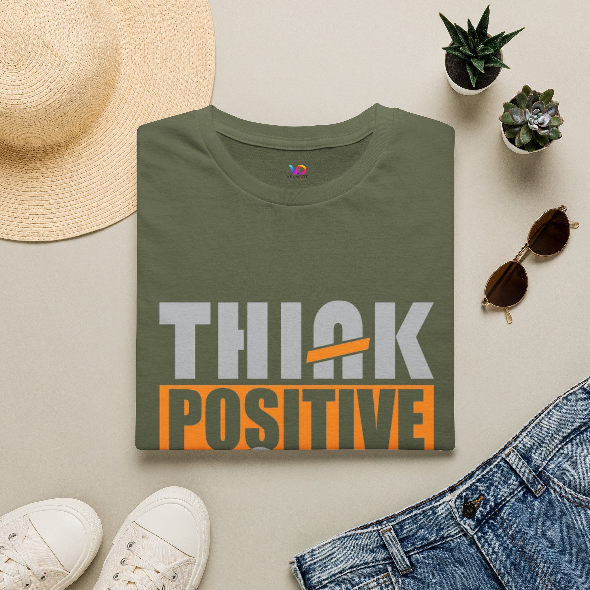 Think Positive T-Shirt — Motivational Graphic Tee
