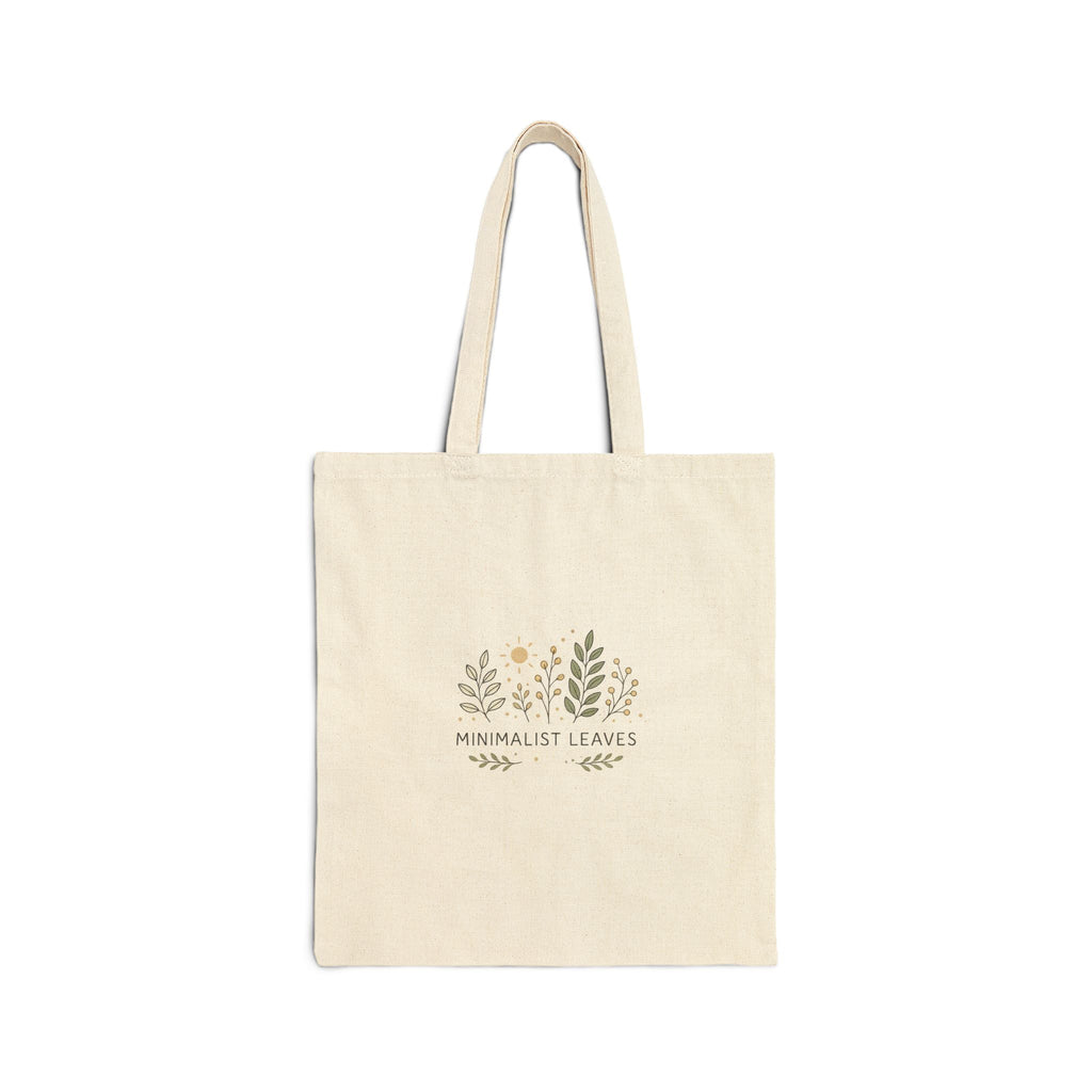Minimalist Leaves Cotton Tote Bag - Eco Canvas Market Shopper