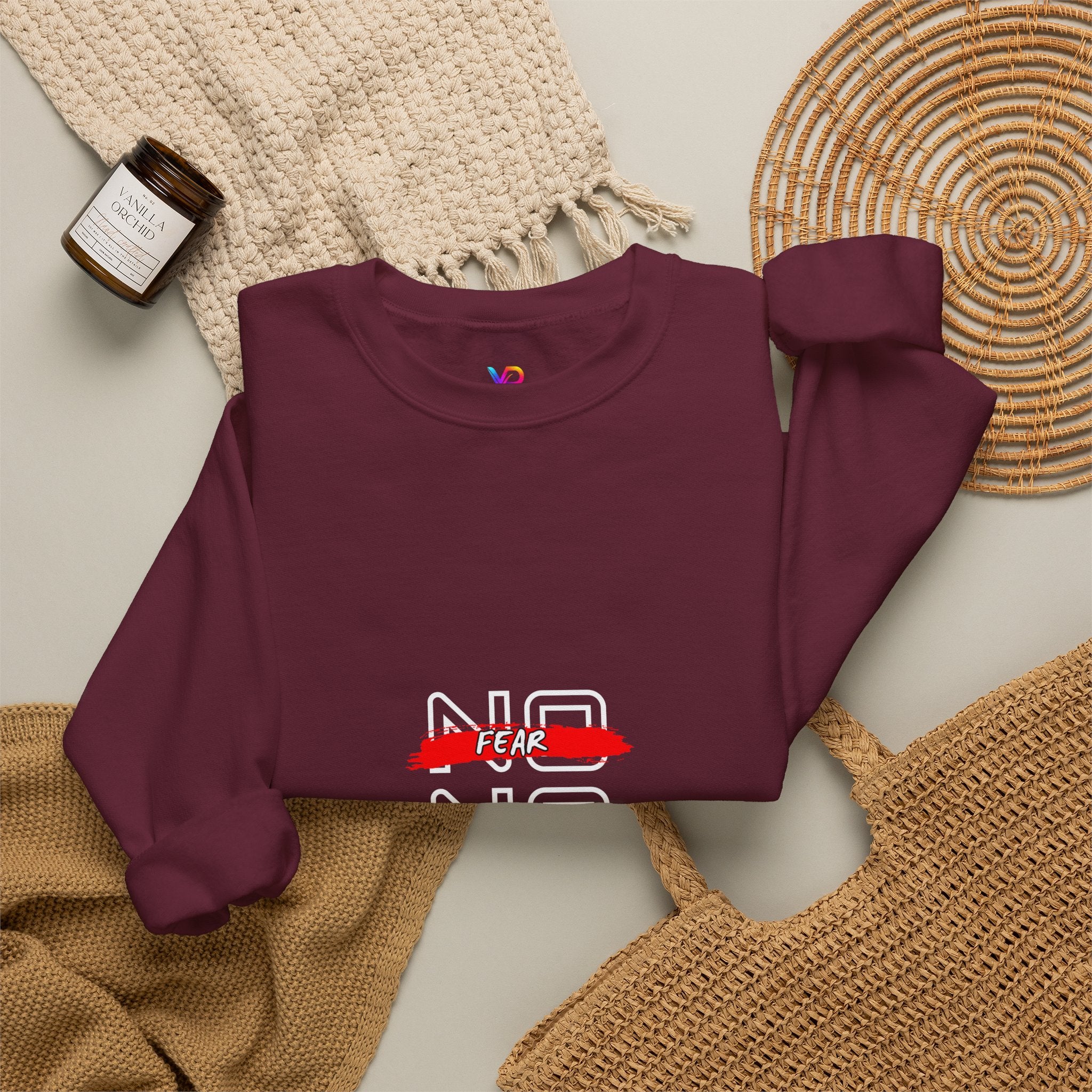 No Fear No Limits No Doubt Crewneck Sweatshirt — Motivational Graphic Pullover