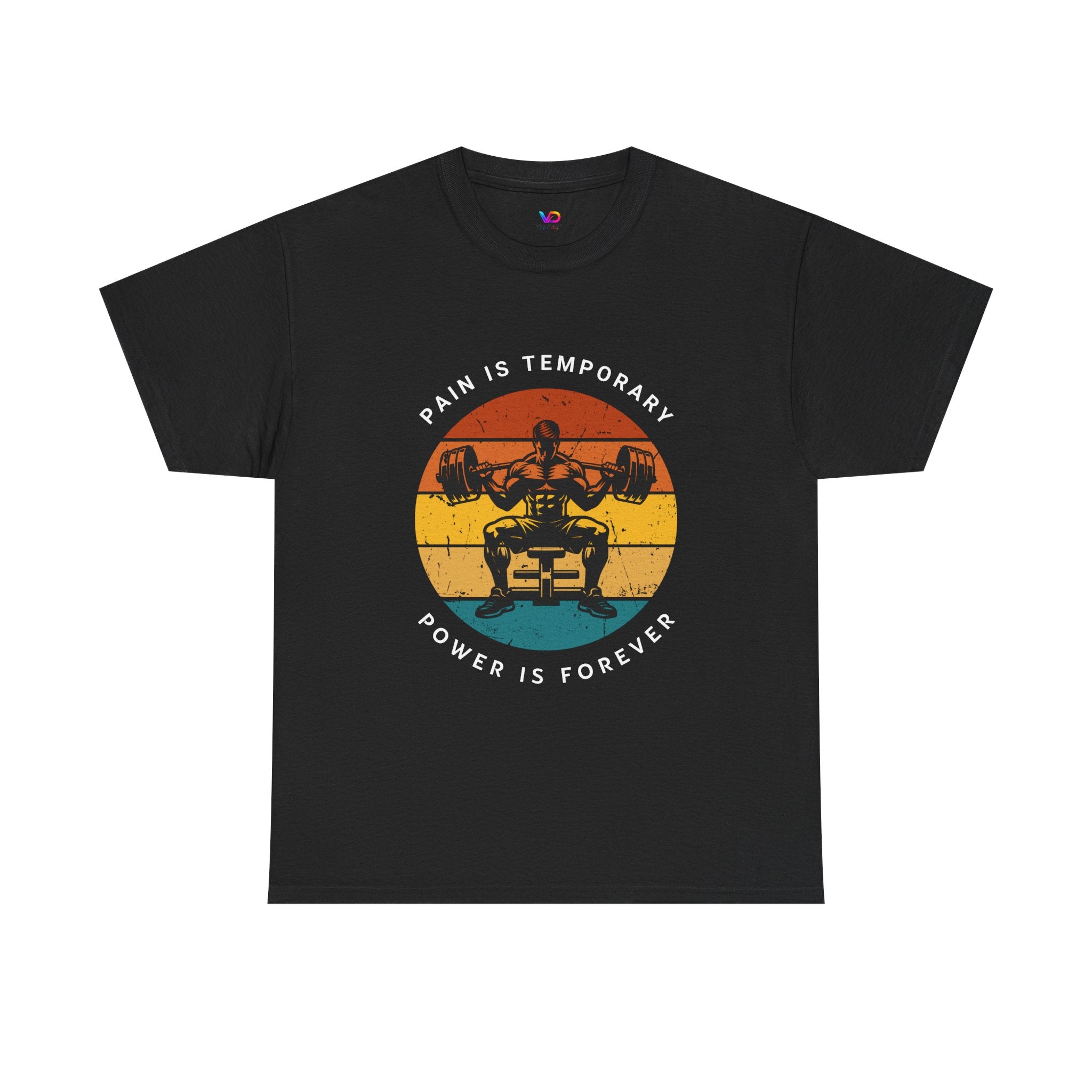 Workout Tee – "Pain Is Temporary, Power Is Forever" Retro Weightlifting T‑Shirt
