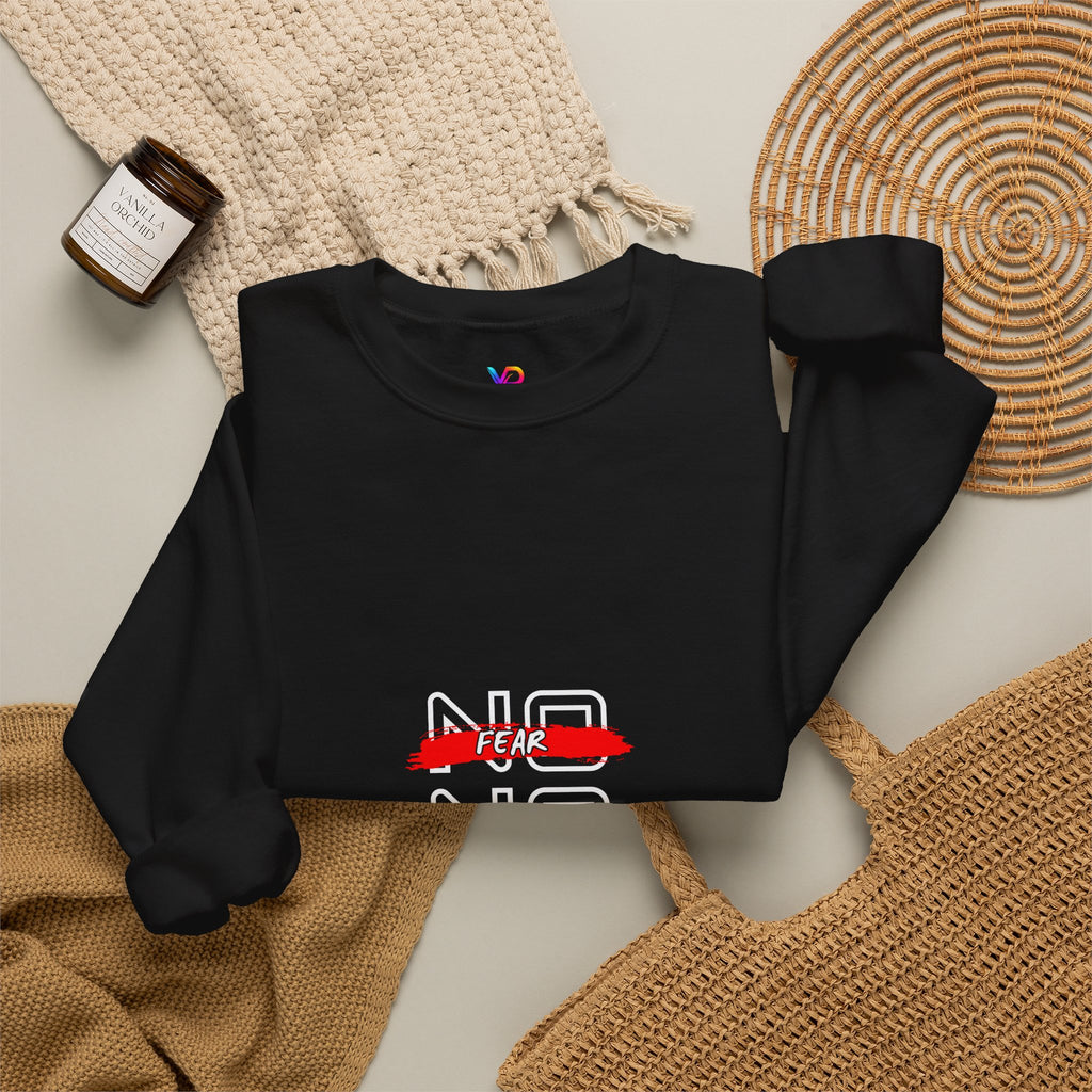 No Fear No Limits No Doubt Crewneck Sweatshirt — Motivational Graphic Pullover