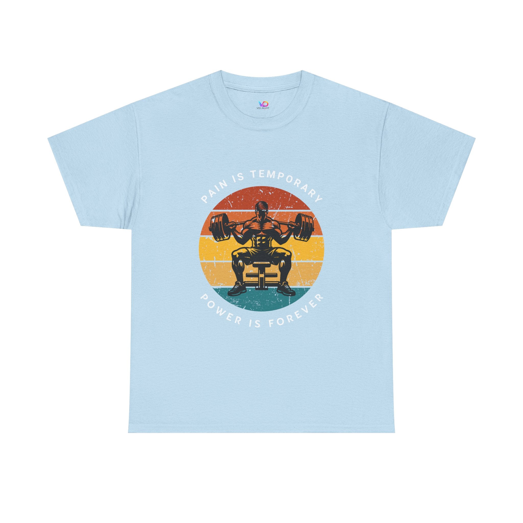Workout Tee – "Pain Is Temporary, Power Is Forever" Retro Weightlifting T‑Shirt