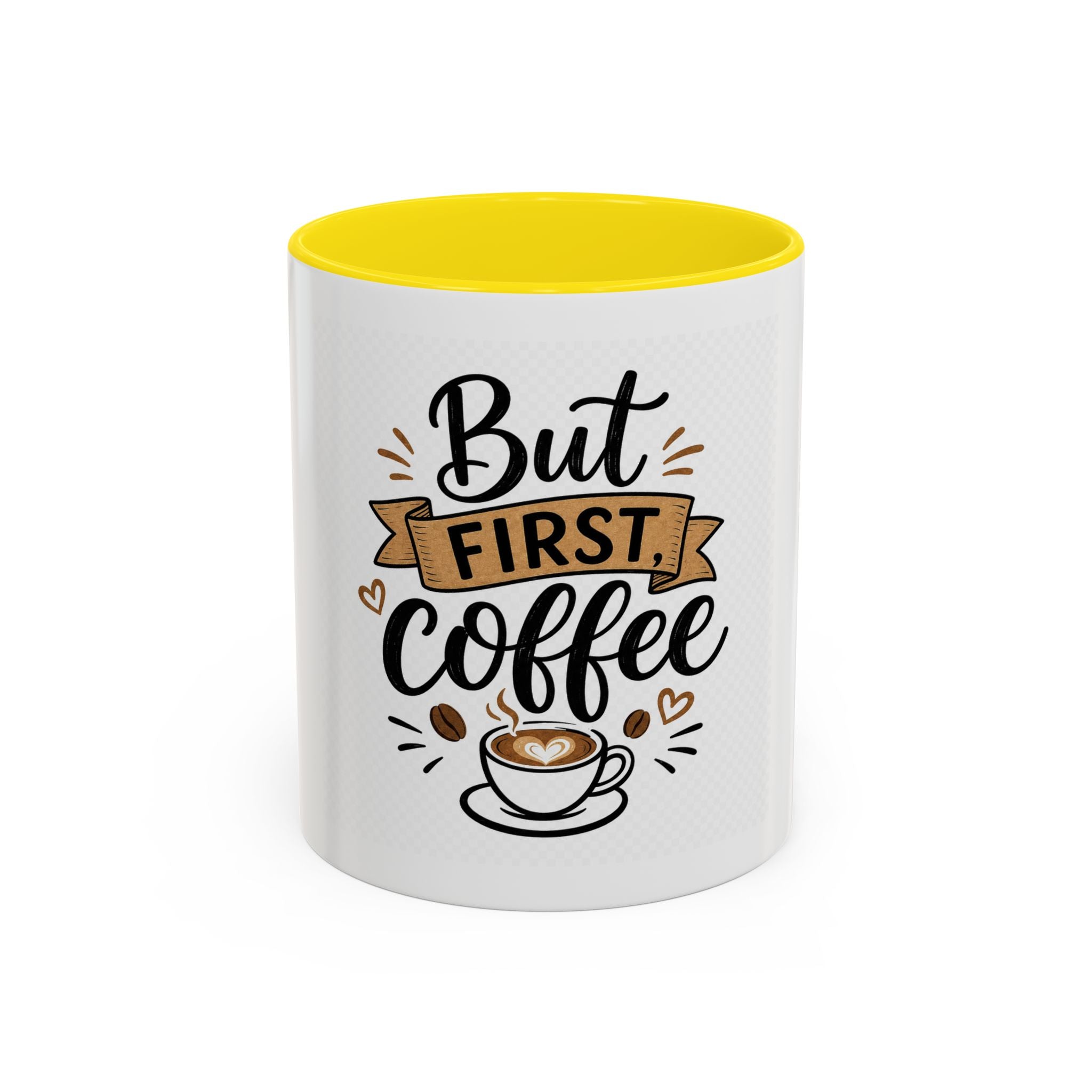 But First Coffee Accent Mug — 11/15oz Ceramic Coffee Cup