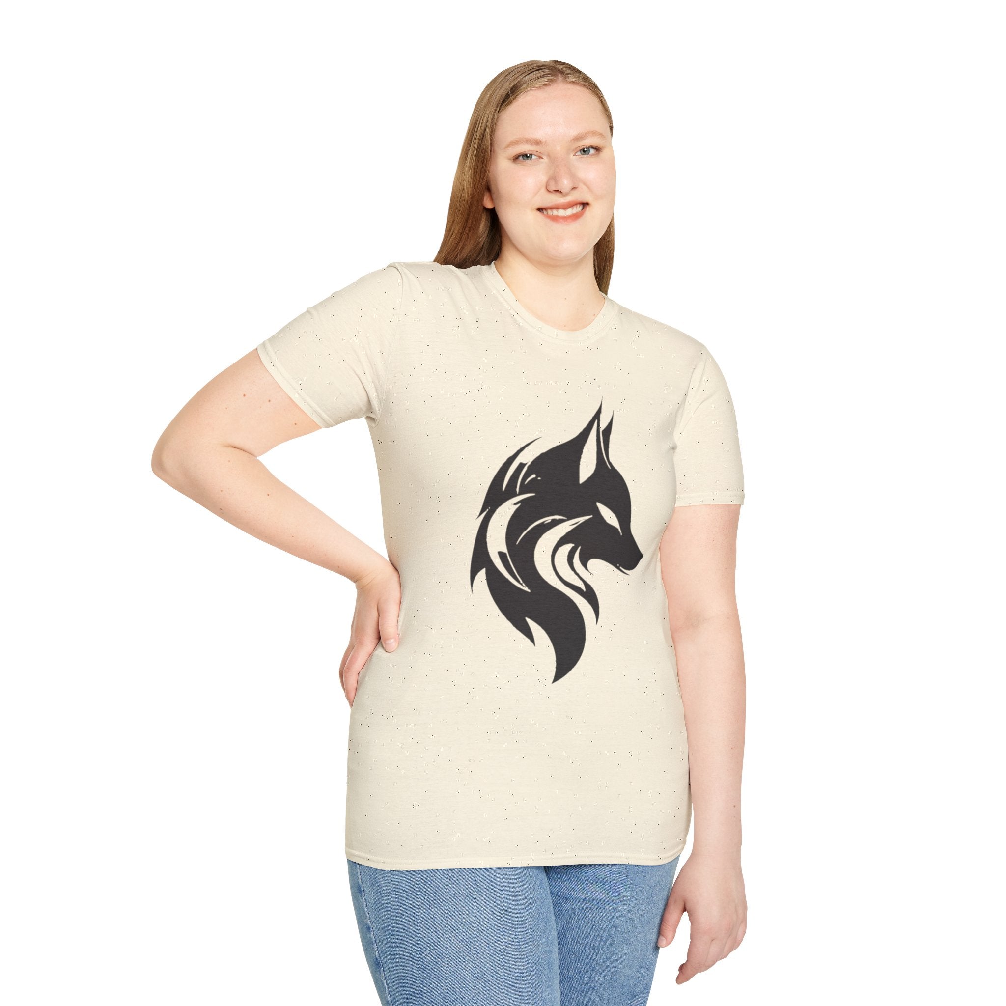 Wolf Silhouette T-Shirt — Tribal Black Wolf Graphic Tee
