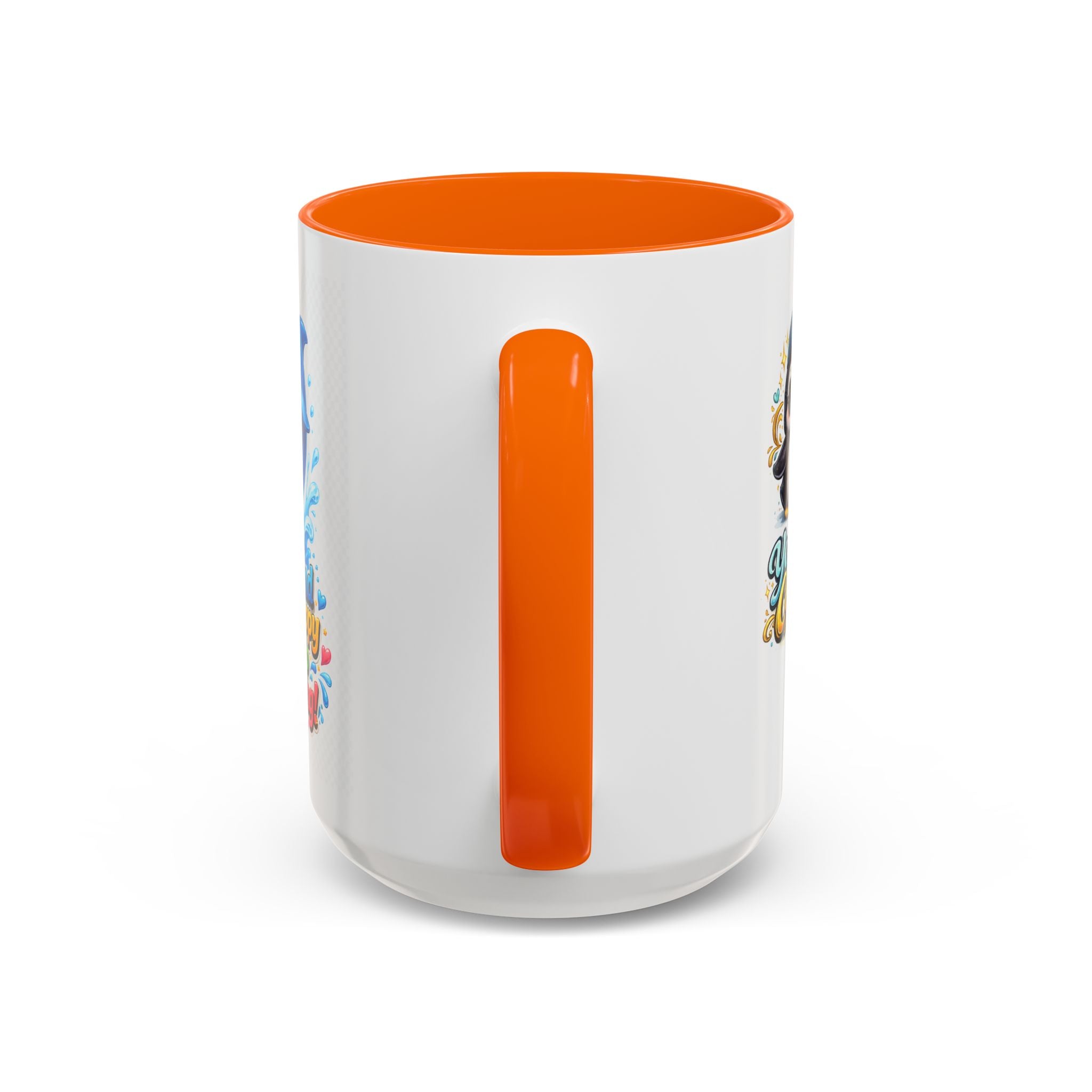 Be Kind Be Happy Keep Smiling Dolphin Accent Coffee Mug
