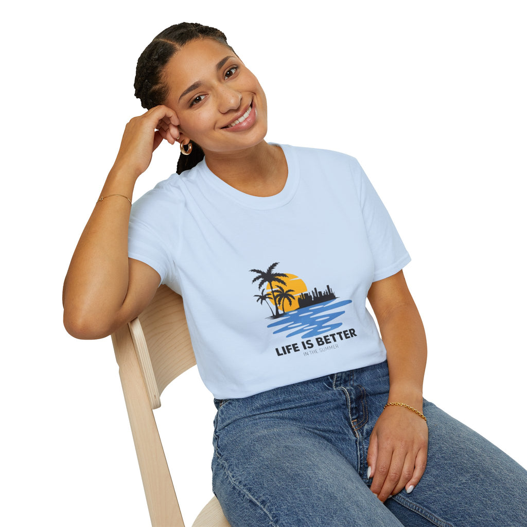 Sunset Beach T-Shirt — "Life Is Better" Palm Tree Graphic
