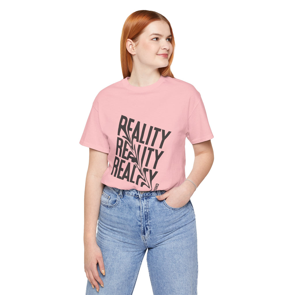 Reality Repeat Tee — Graphic Typography T-Shirt