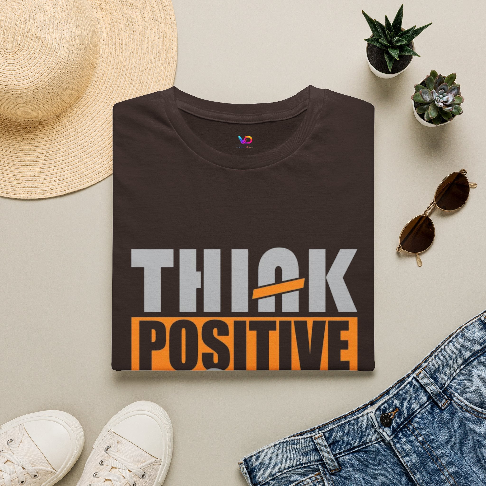 Think Positive T-Shirt — Motivational Graphic Tee