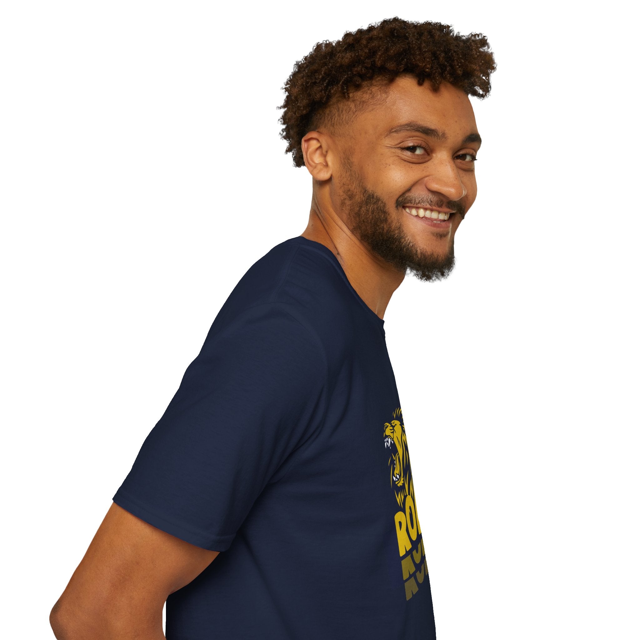 Roaring Lion T-Shirt — Bold Yellow & Navy Graphic Tee
