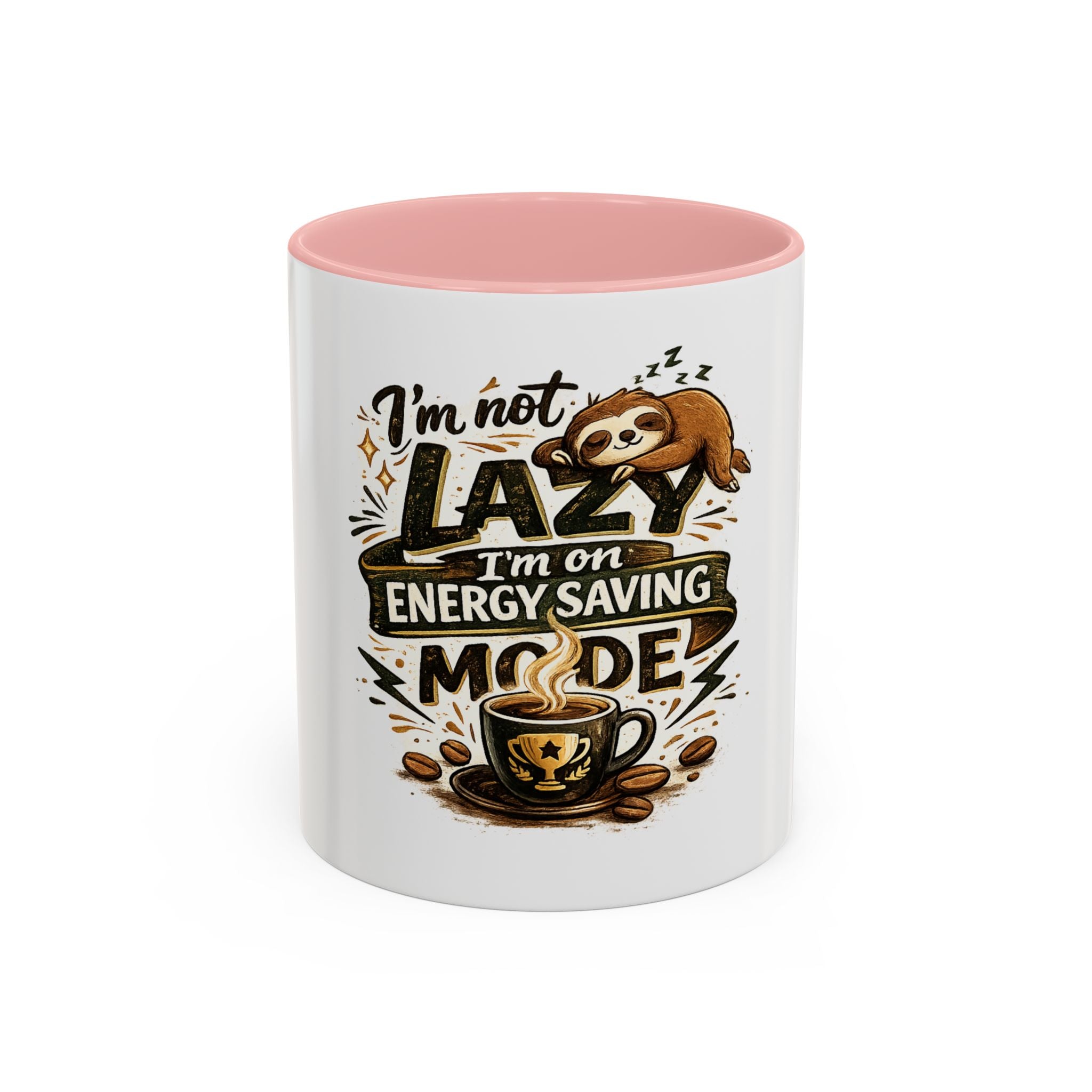 Energy-Saving Mode Coffee Mug — "I'm Not Lazy" Sloth Coffee Cup (11/15oz)