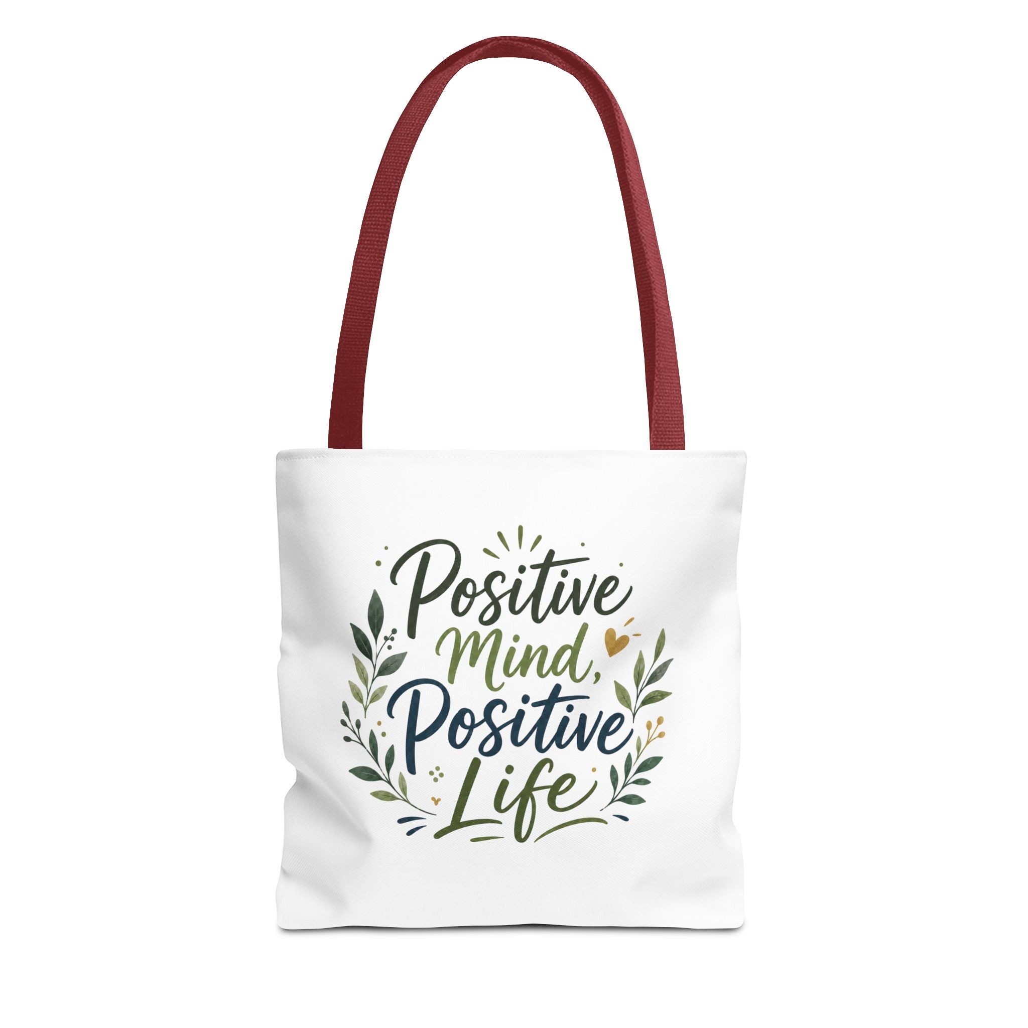 Positive Mind, Positive Life Tote Bag — Inspirational Floral Canvas Shopper