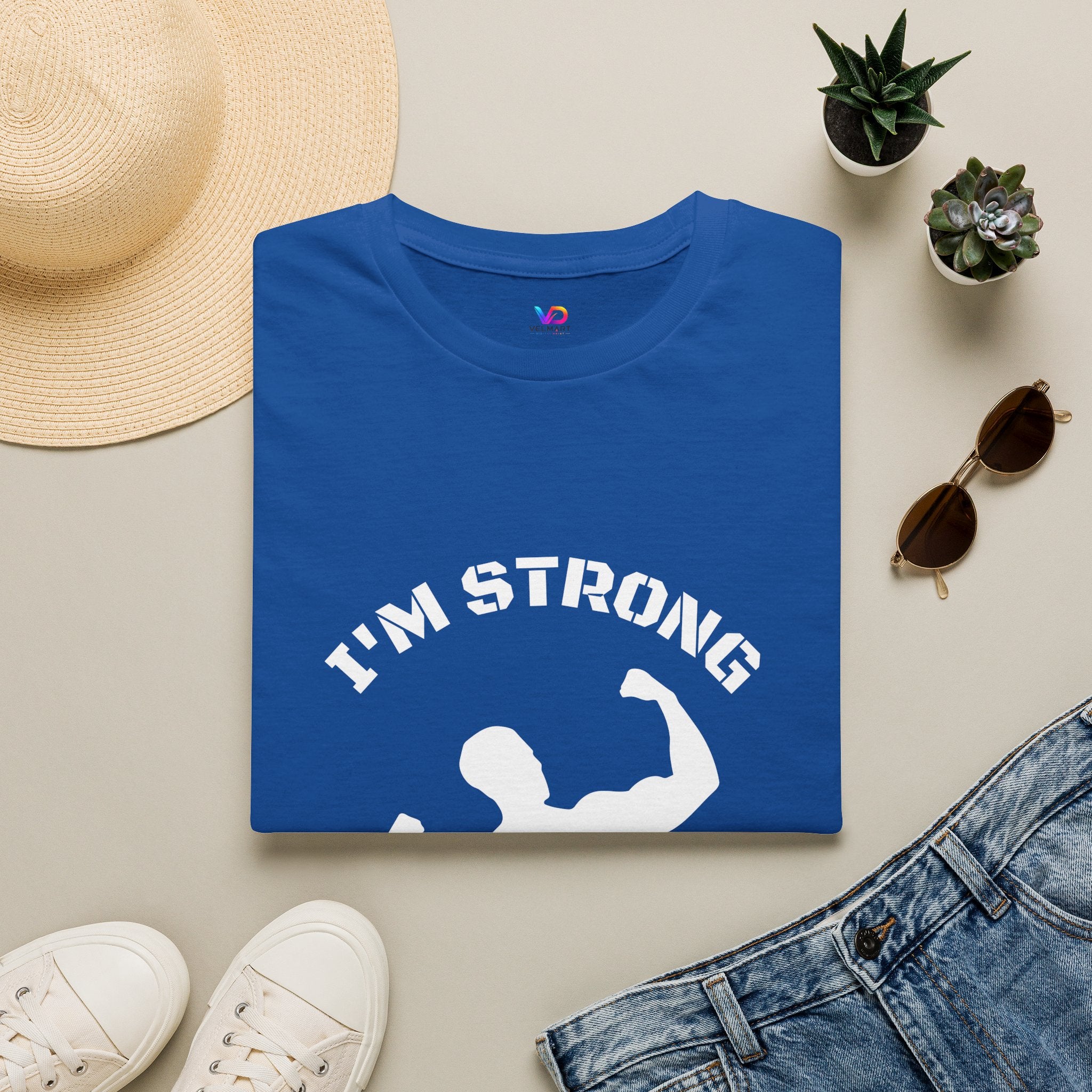 I'm Strong 'Born to Fight' T-Shirt — Motivational Fitness Muscle Tee