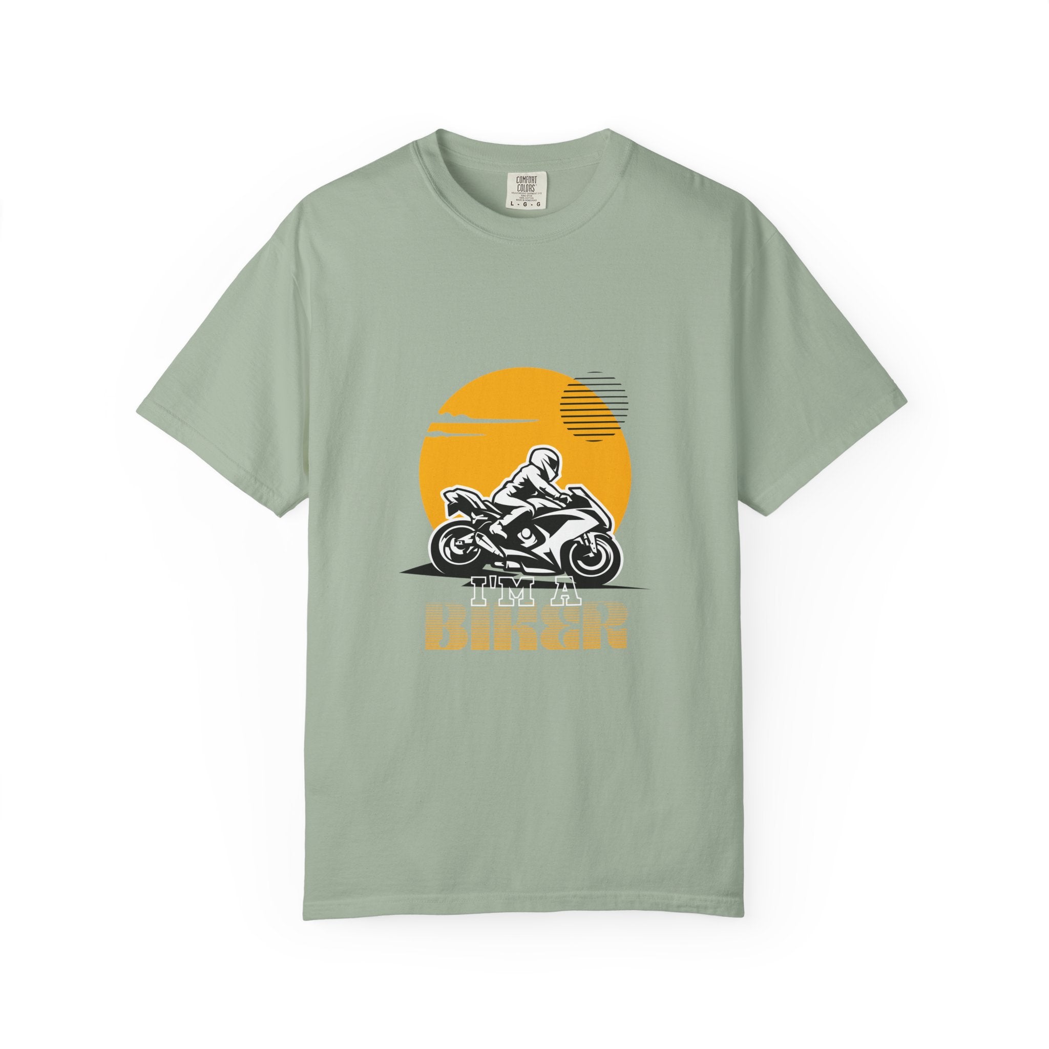 Motorcycle Rider T-Shirt — Retro Sunset Biker Graphic