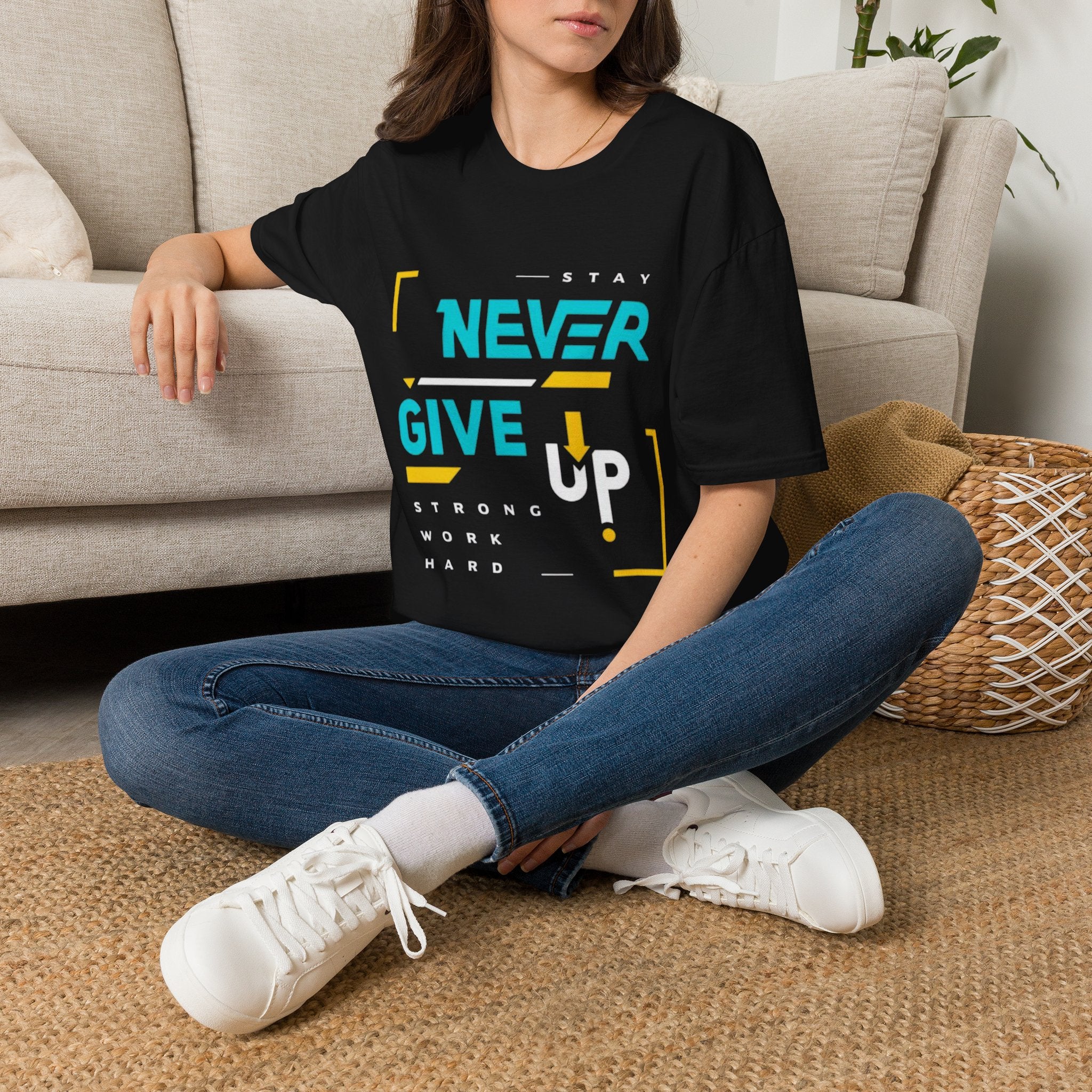 T-Shirt — Stay Never Give Up Motivational Graphic Tee