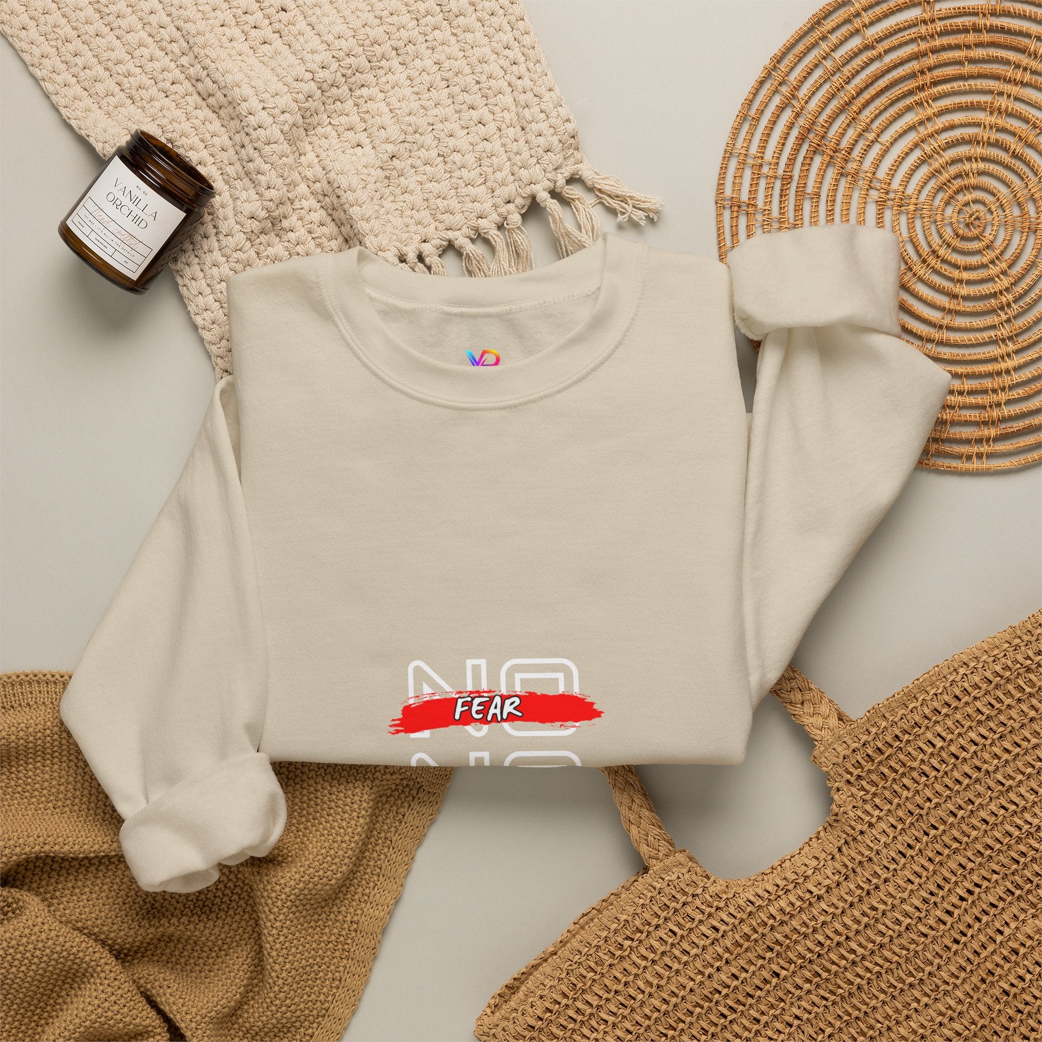 No Fear No Limits No Doubt Crewneck Sweatshirt — Motivational Graphic Pullover