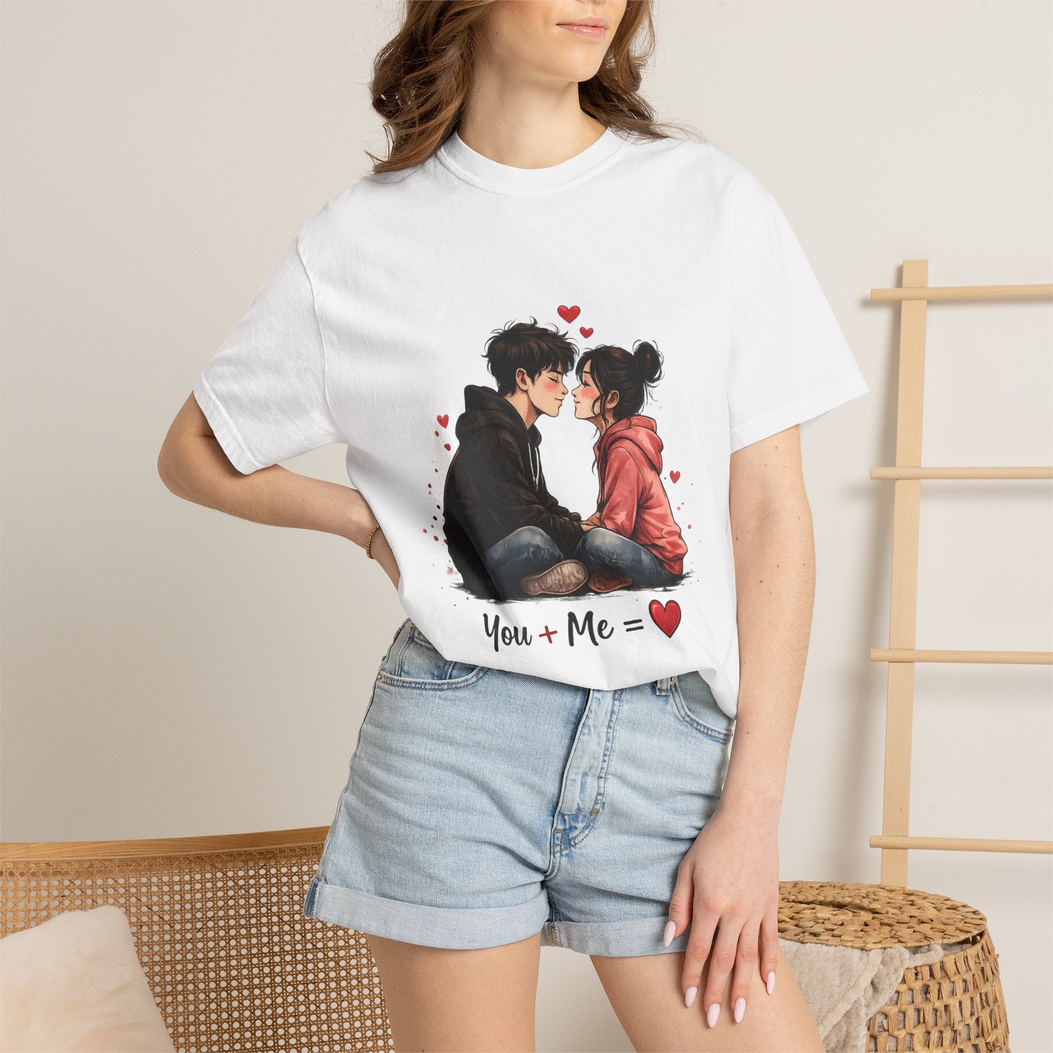 You + Me =  Romantic Couple T-Shirt