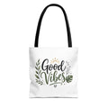 Good Vibes Tote Bag — Floral Eco-Friendly Canvas Shopper