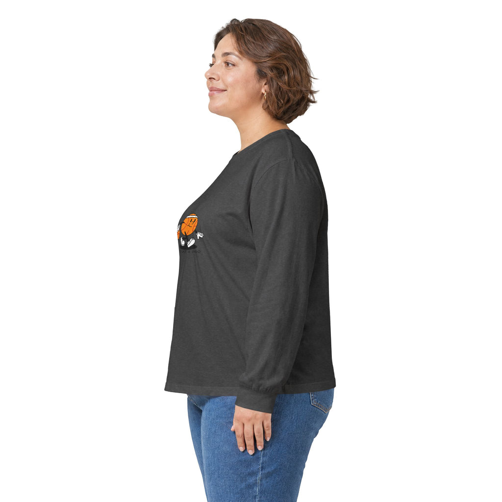 Basketball Cartoon Long Sleeve Tee – 'Ballin' Little Legend' Graphic Shirt