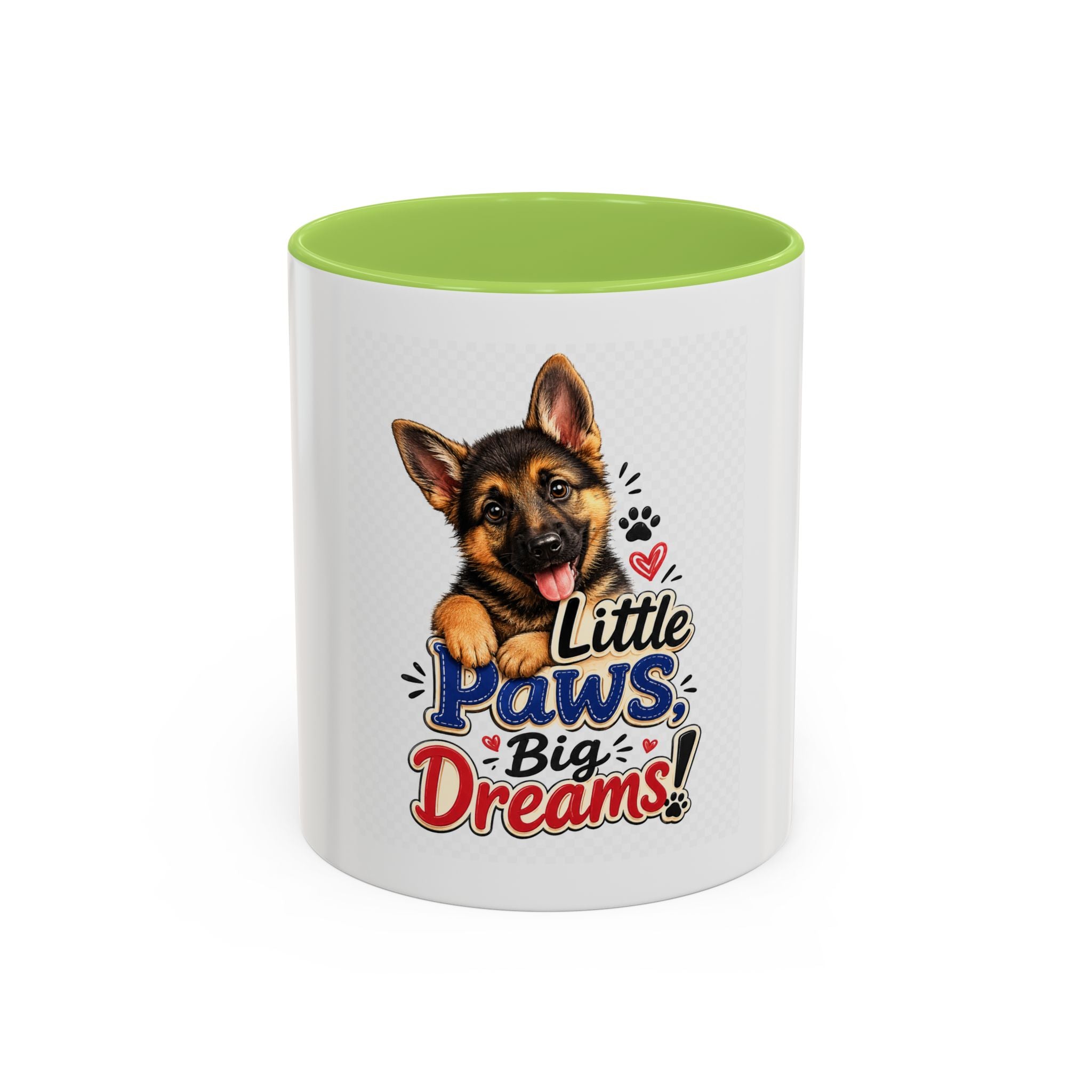 Coffee Mug - "Little Paws, Big Dreams" German Shepherd Puppy Accent Mug (11/15 oz)
