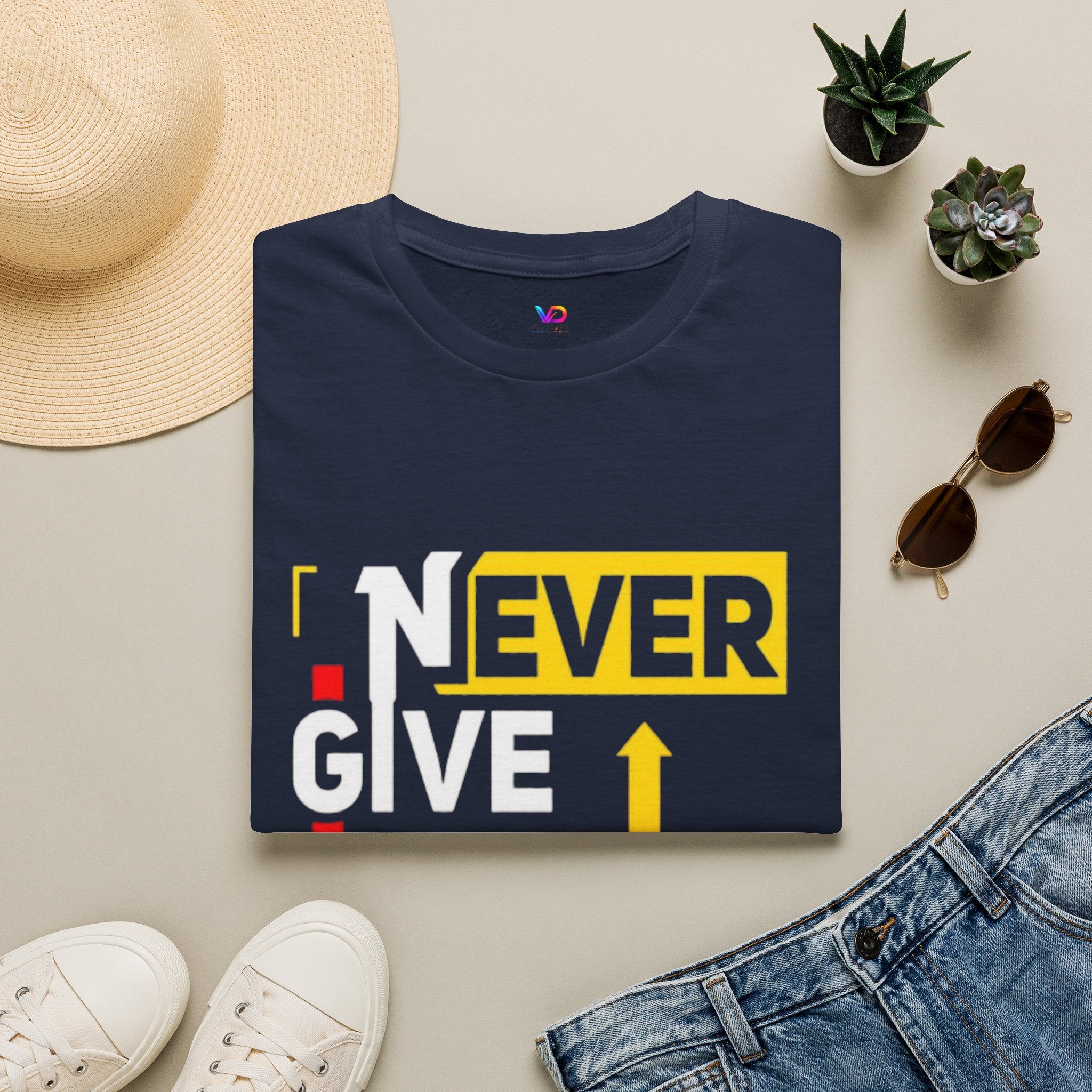 Never Give Up T-Shirt — Motivational Graphic Tee
