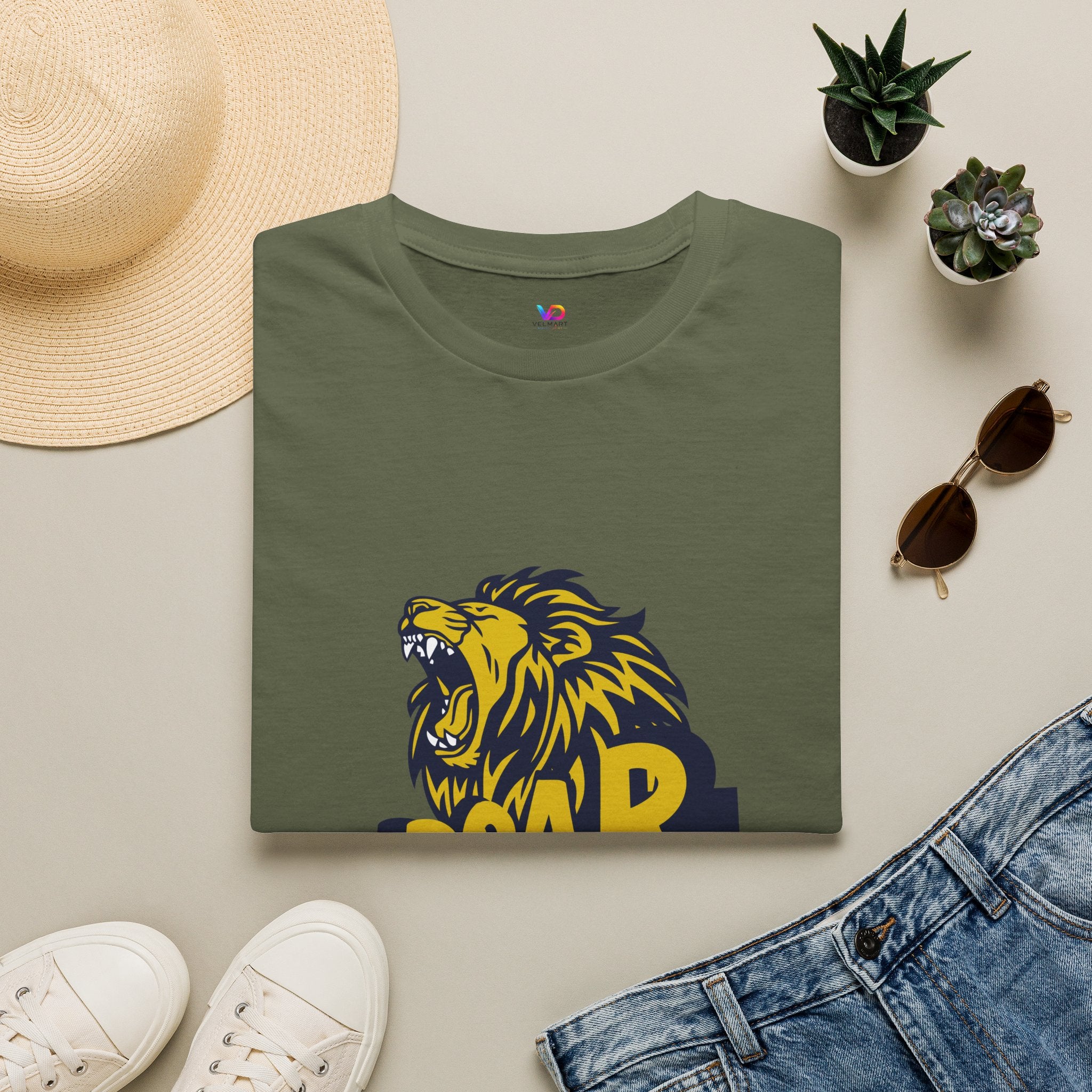 Roaring Lion T-Shirt — Bold Yellow & Navy Graphic Tee