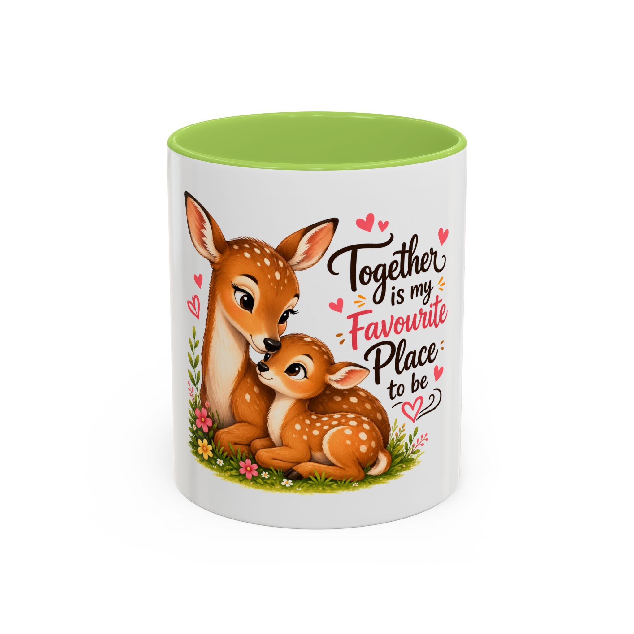 Mother and Baby Deer Accent Coffee Mug — "Together is my Favourite Place to be"