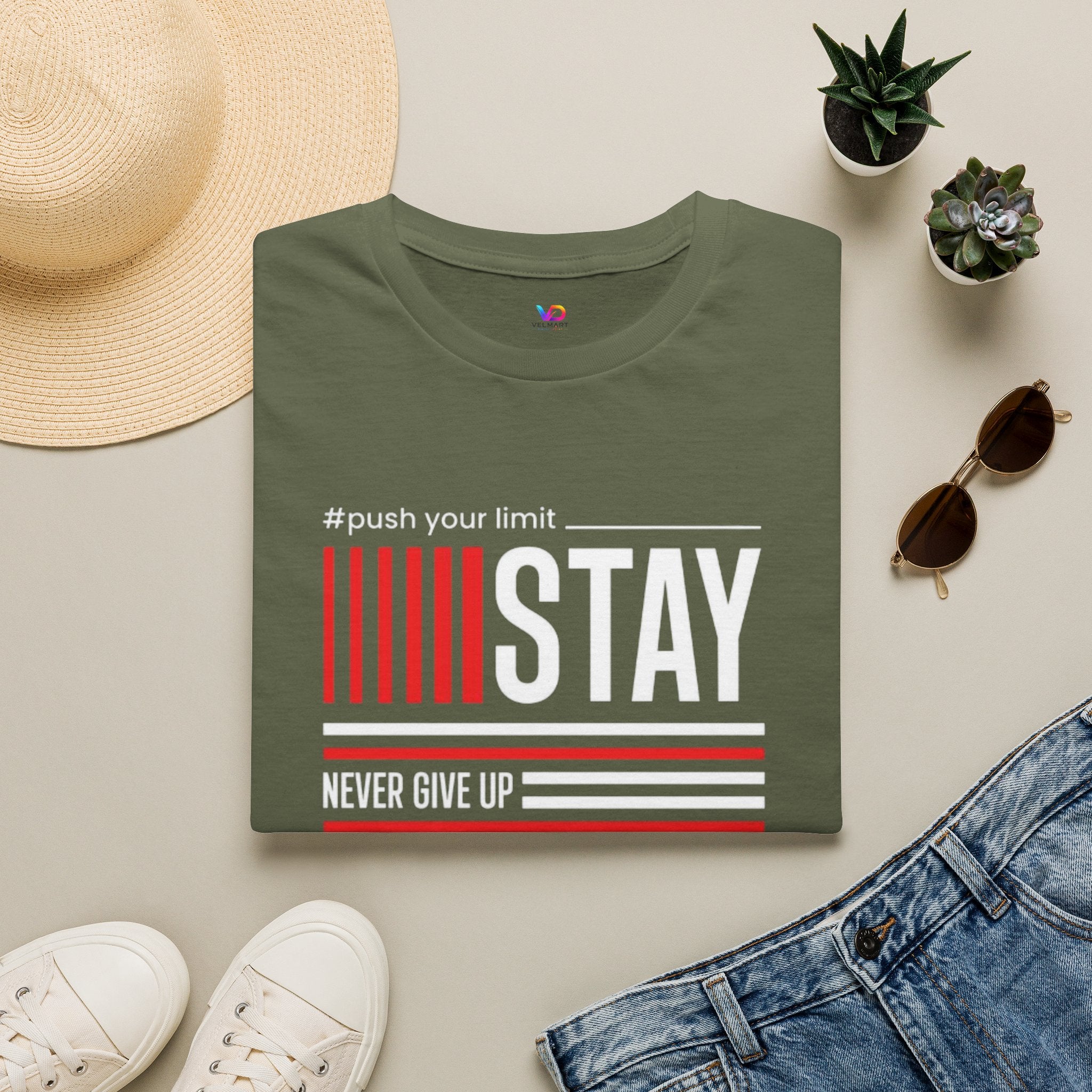 Stay Strong Graphic T-Shirt — "Stay" Motivational Tee (Never Give Up)