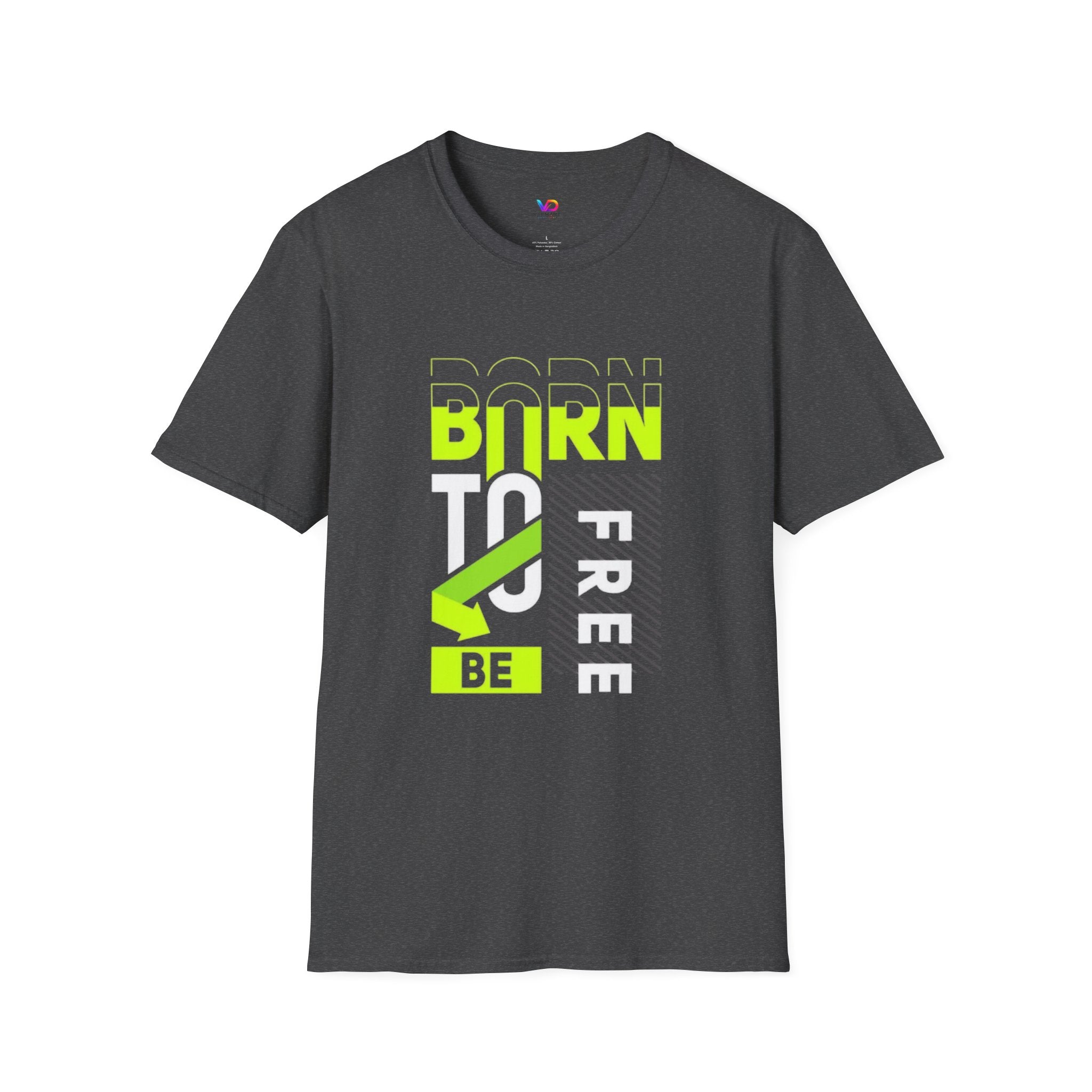 T-Shirt — Born To Be Free Neon Graphic Tee