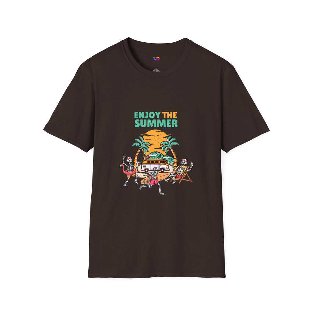 Summer Beach T-Shirt — "Enjoy The Summer" Palm Tree Surf Graphic