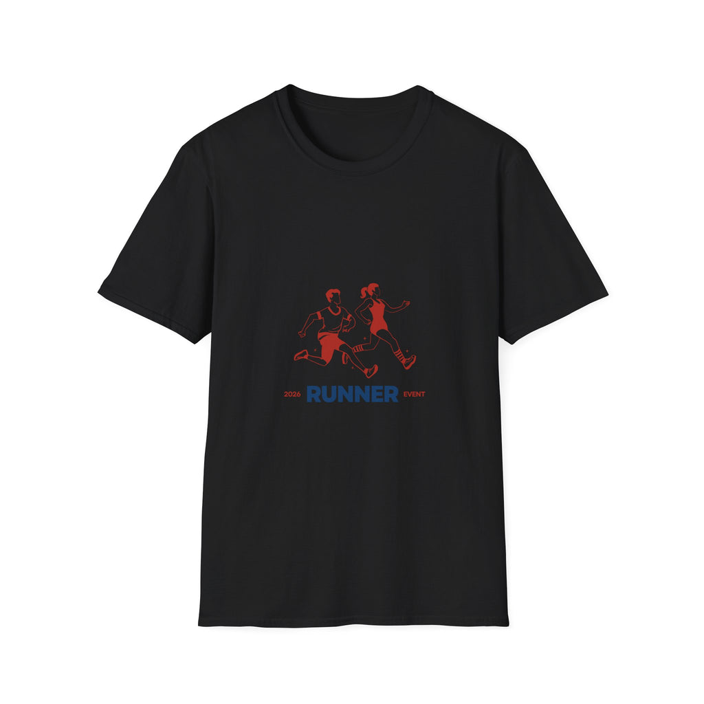 Runner Graphic Tee — Retro Couple Jogging Design