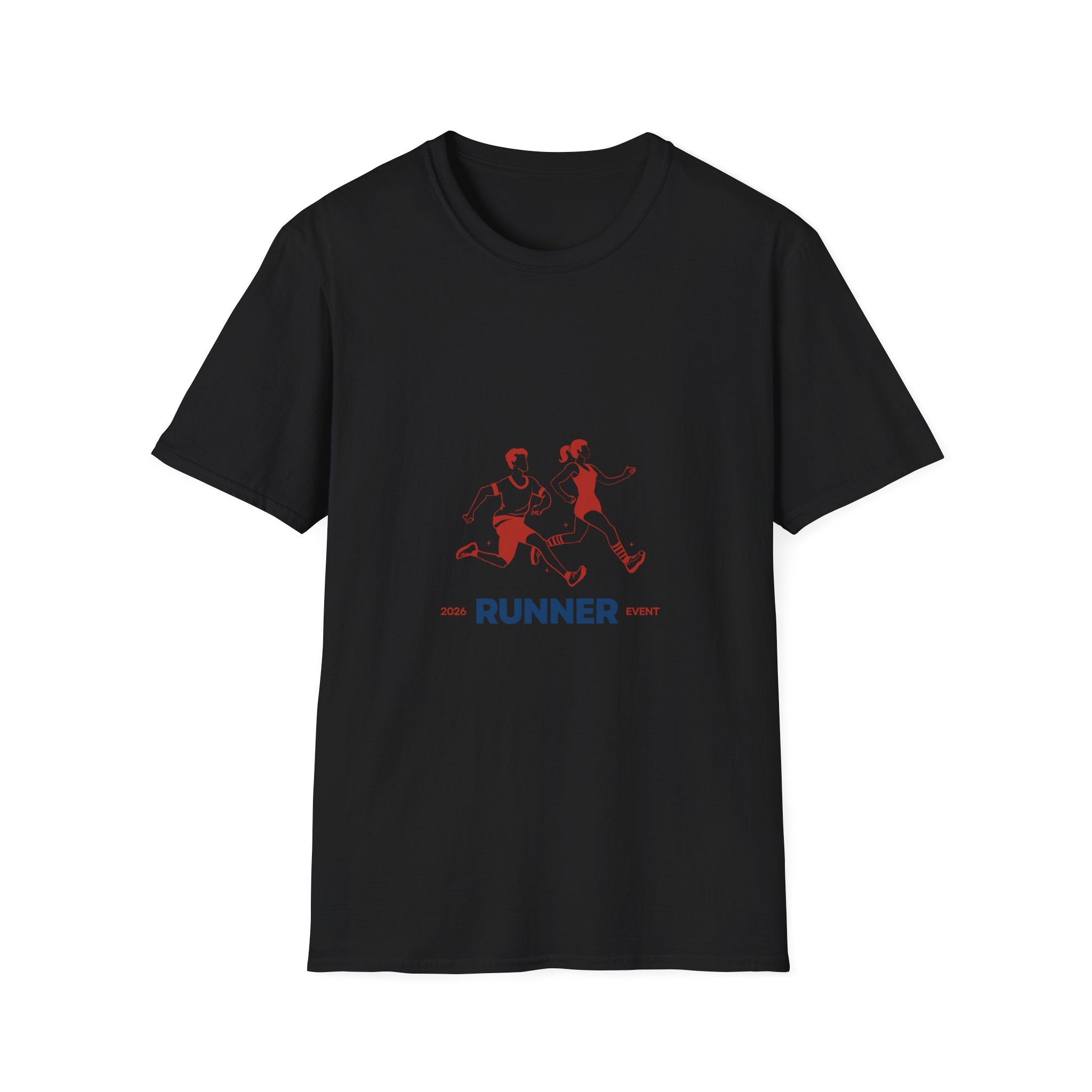 Runner Graphic Tee — Retro Couple Jogging Design