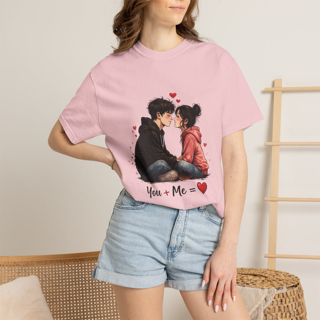 You + Me =  Romantic Couple T-Shirt