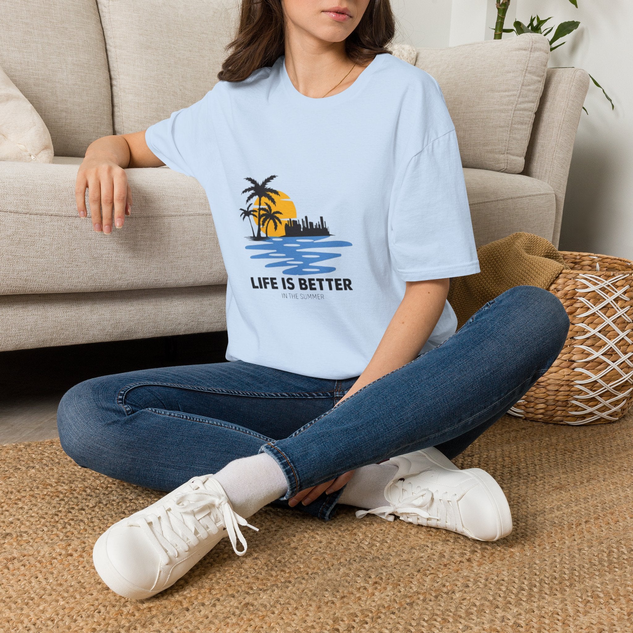 Sunset Beach T-Shirt — "Life Is Better" Palm Tree Graphic