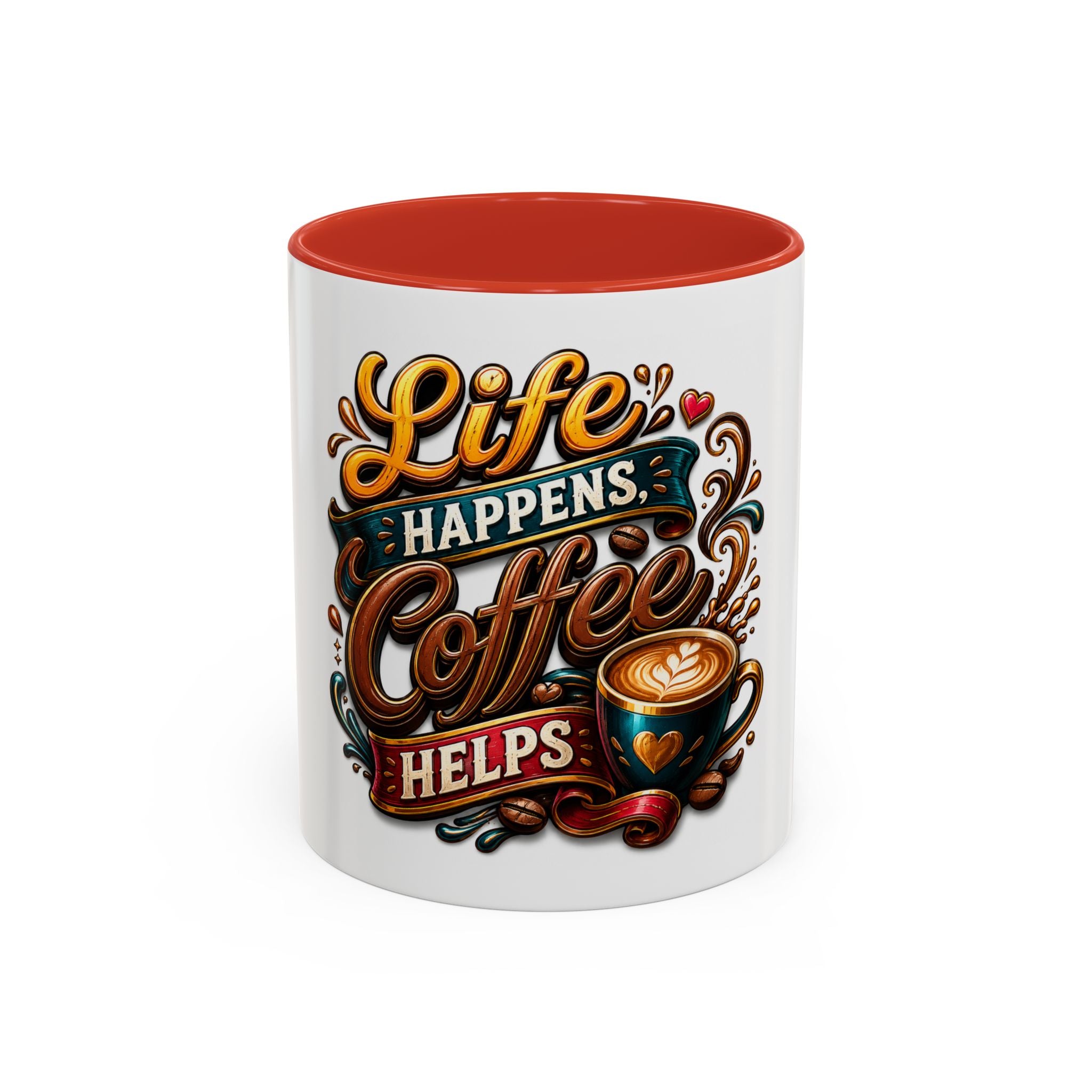 Life Happens Coffee Helps Accent Mug — 11/15oz Ceramic Coffee Cup