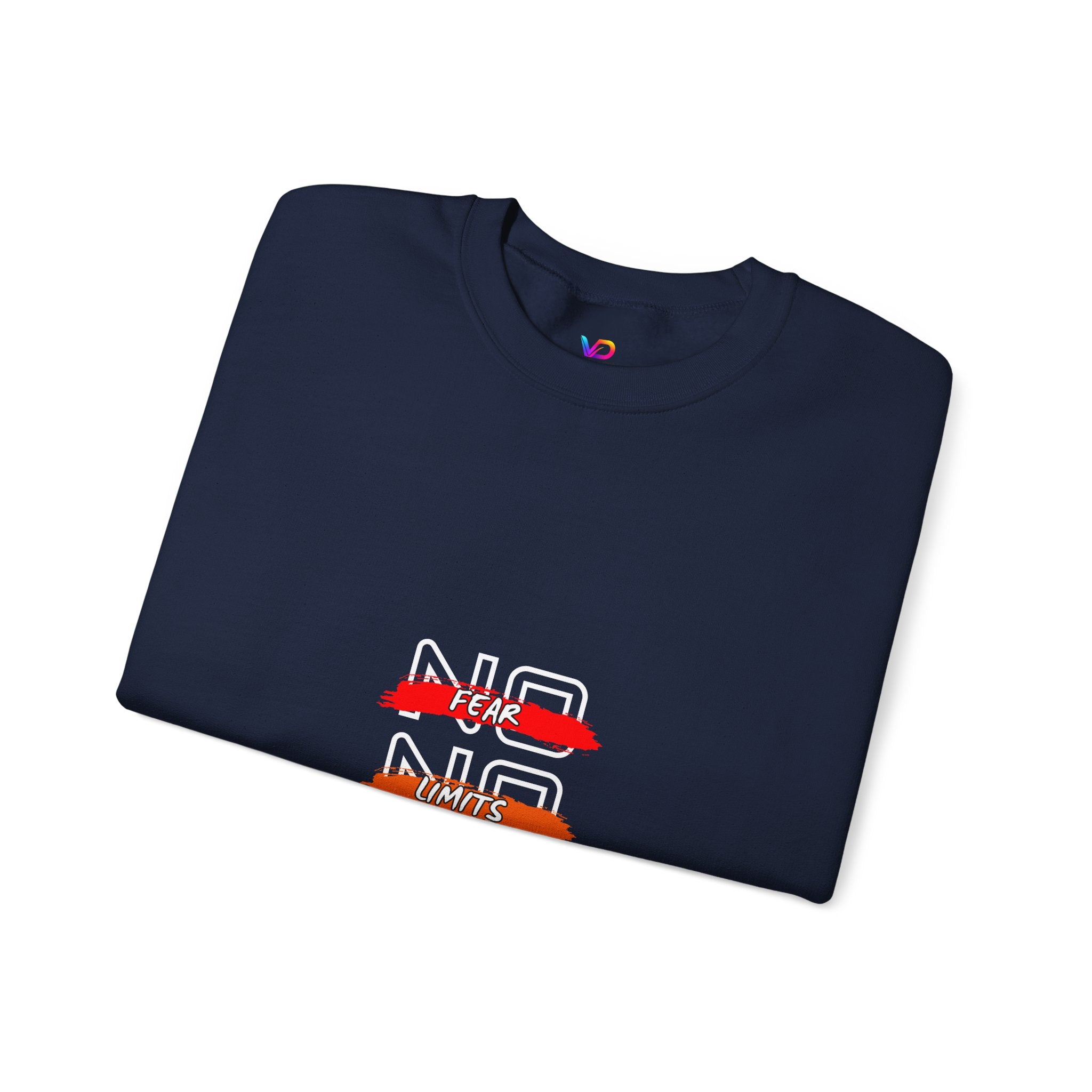 No Fear No Limits No Doubt Crewneck Sweatshirt — Motivational Graphic Pullover