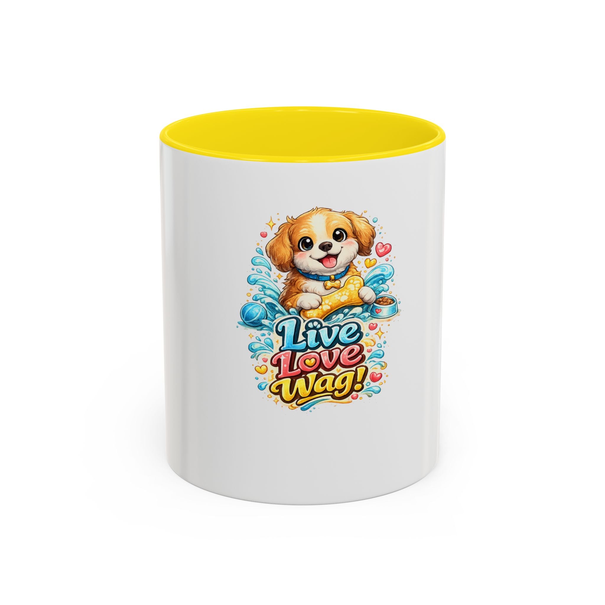 Live Love Wag! Dog Lover Accent Coffee Mug