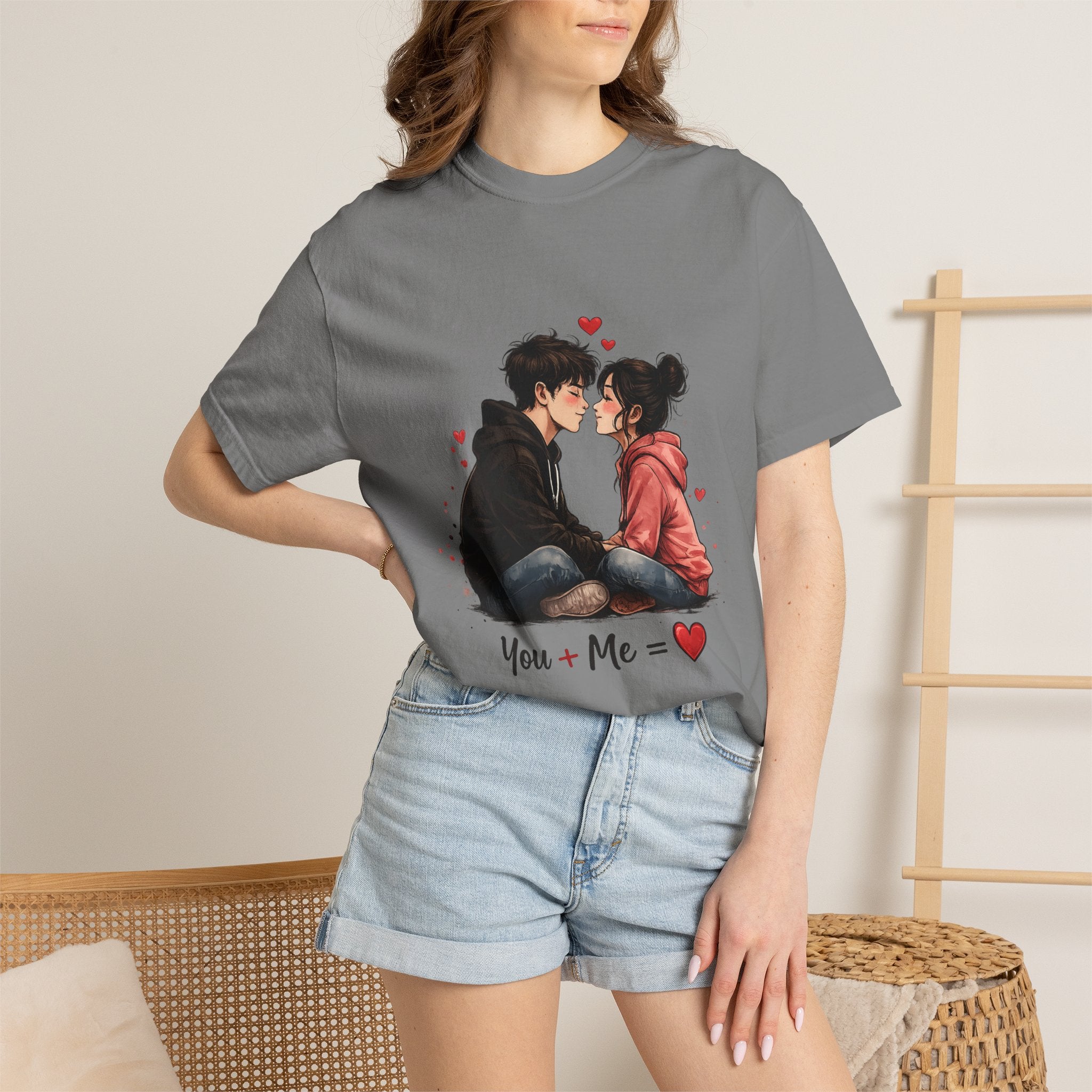 You + Me =  Romantic Couple T-Shirt