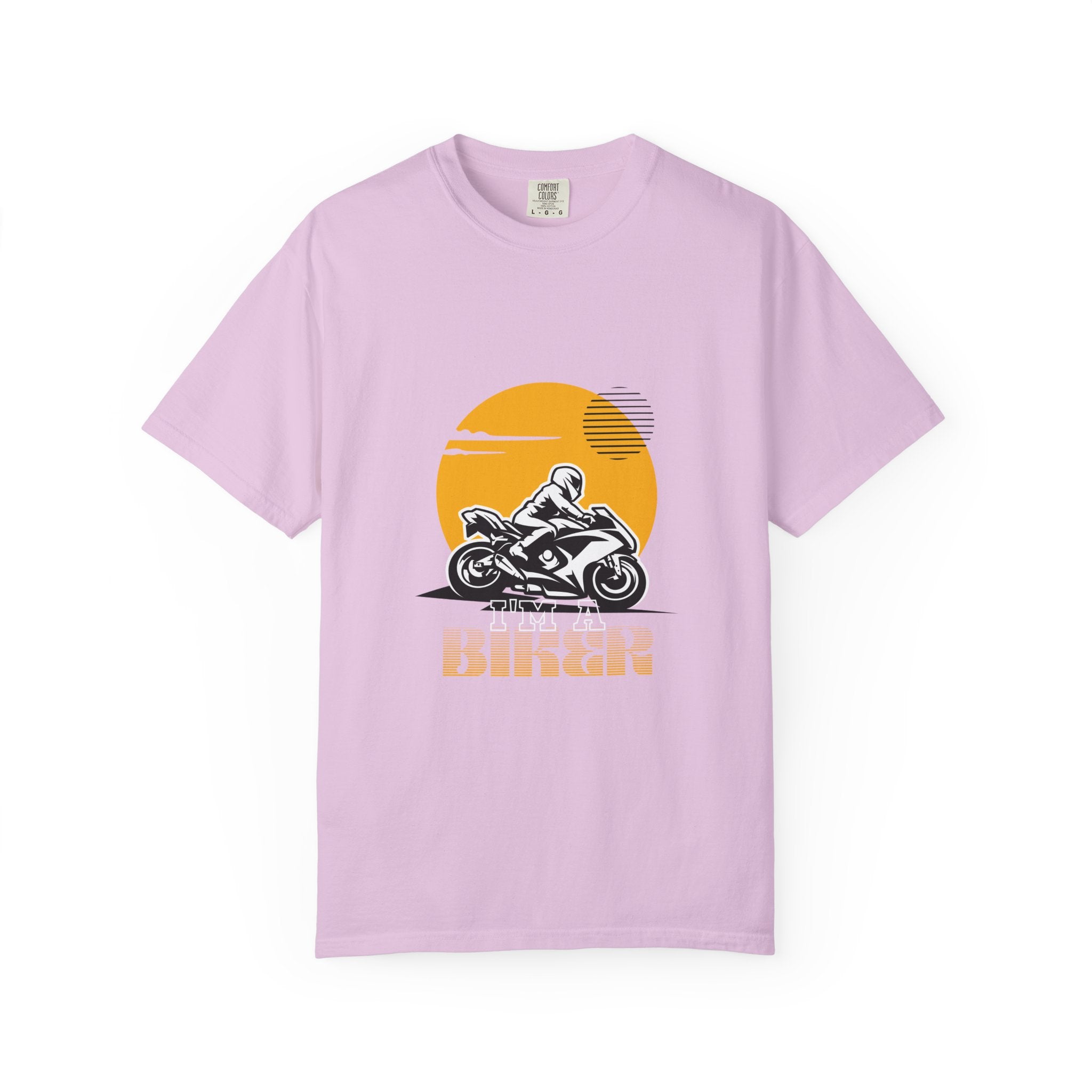 Motorcycle Rider T-Shirt — Retro Sunset Biker Graphic