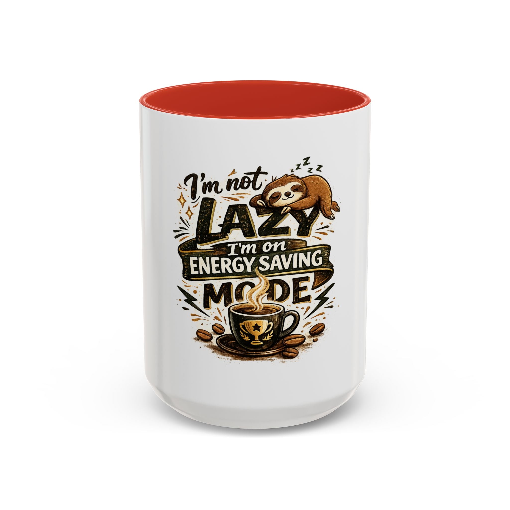 Energy-Saving Mode Coffee Mug — "I'm Not Lazy" Sloth Coffee Cup (11/15oz)