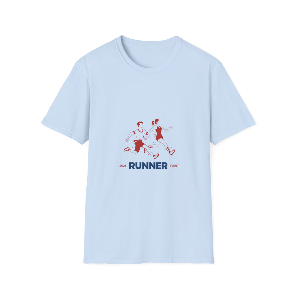Runner Graphic Tee — Retro Couple Jogging Design